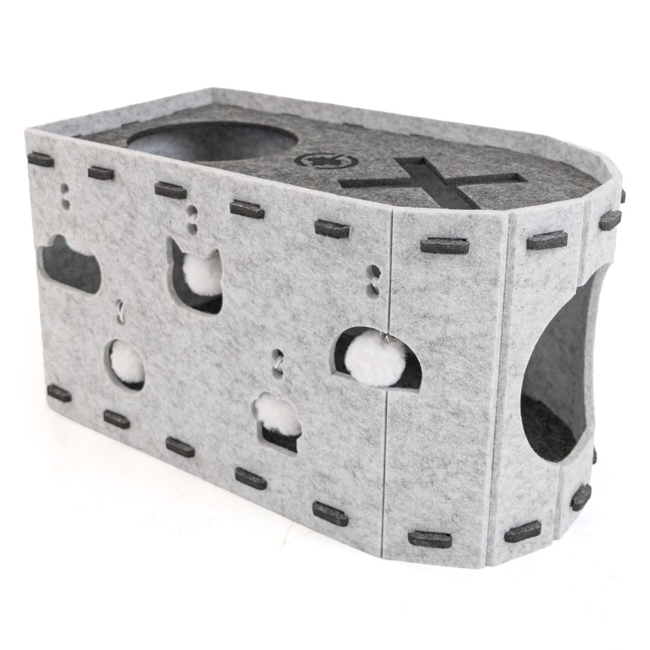 Canadian Cat Company Tierbett Filz Katzenhöhle Cavino, Katzenhöhle, formstabil, Filz mit Greiföffnungen, 52x30x30cm
