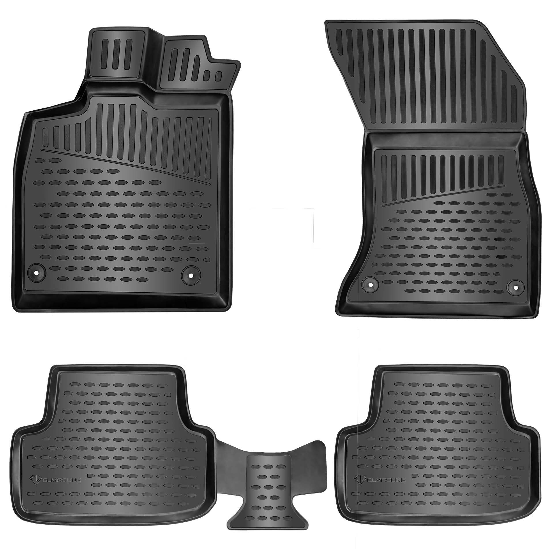 ELMASLINE Auto-Fußmatten Gummi (4 St), für PEUGEOT 5008 I (2009-2017) 1. Generation - 3D Gummimatten mit extra hohem Rand für mehr Schutz - Passend für Baujahre:, 2009 - 2017
