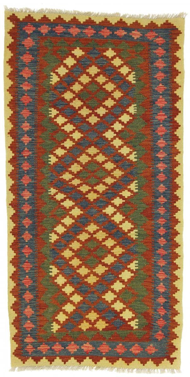 Orientteppich Kelim Afghan 100x201 Handgewebter Orientteppich Läufer, Nain Trading, rechteckig, Höhe: 3 mm