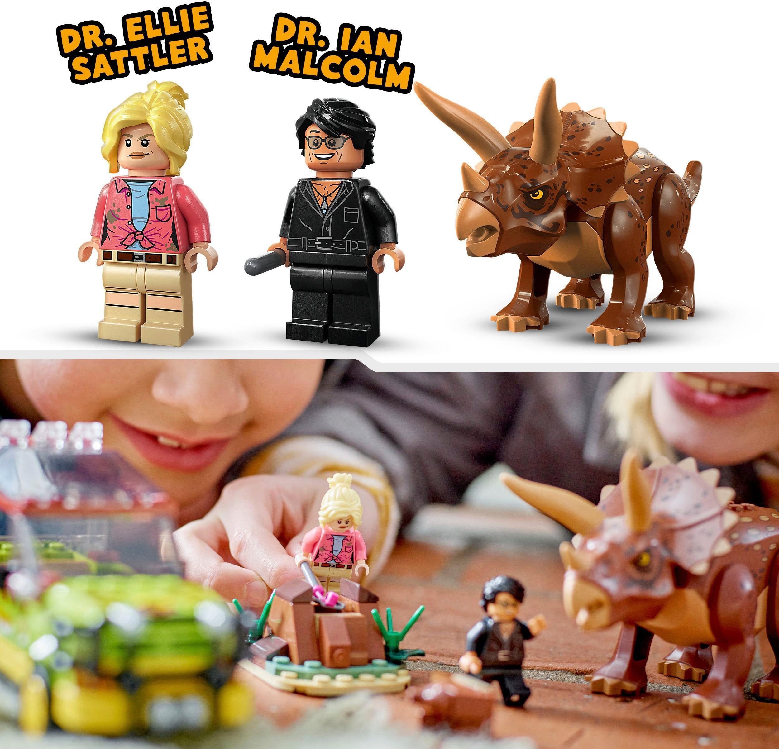 (281 Konstruktionsspielsteine LEGO® Made LEGO® Jurassic in Park, Europe (76959), St), Triceratops-Forschung