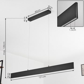 hofstein Pendelleuchte »Atella« moderne Hängelampe aus Metall in Anthrazit, 2700 Kelvin, 1800 Lumen, längliche Hängeleuchte, dimmbar, Fernbedienung