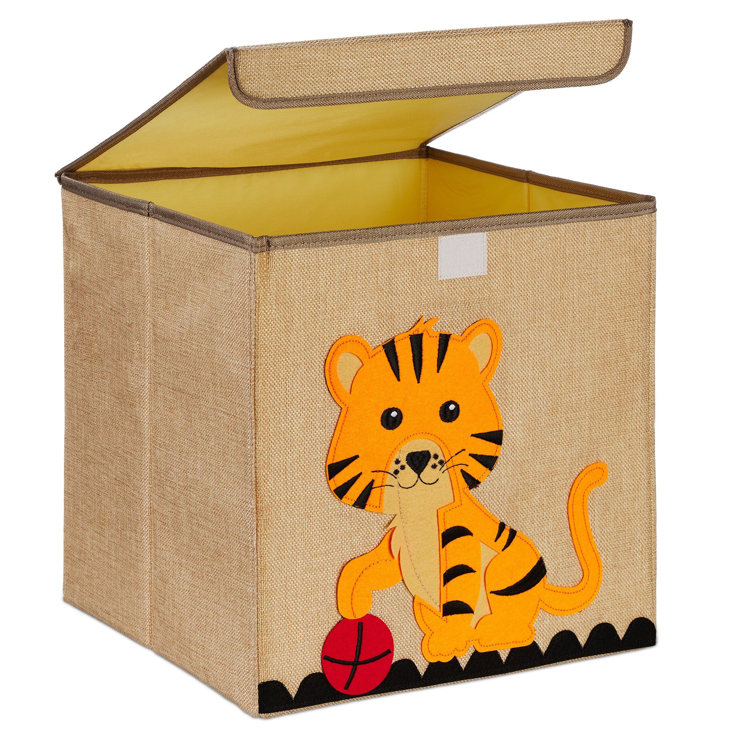 relaxdays Aufbewahrungsbox für Kind, Tiger günstig online kaufen