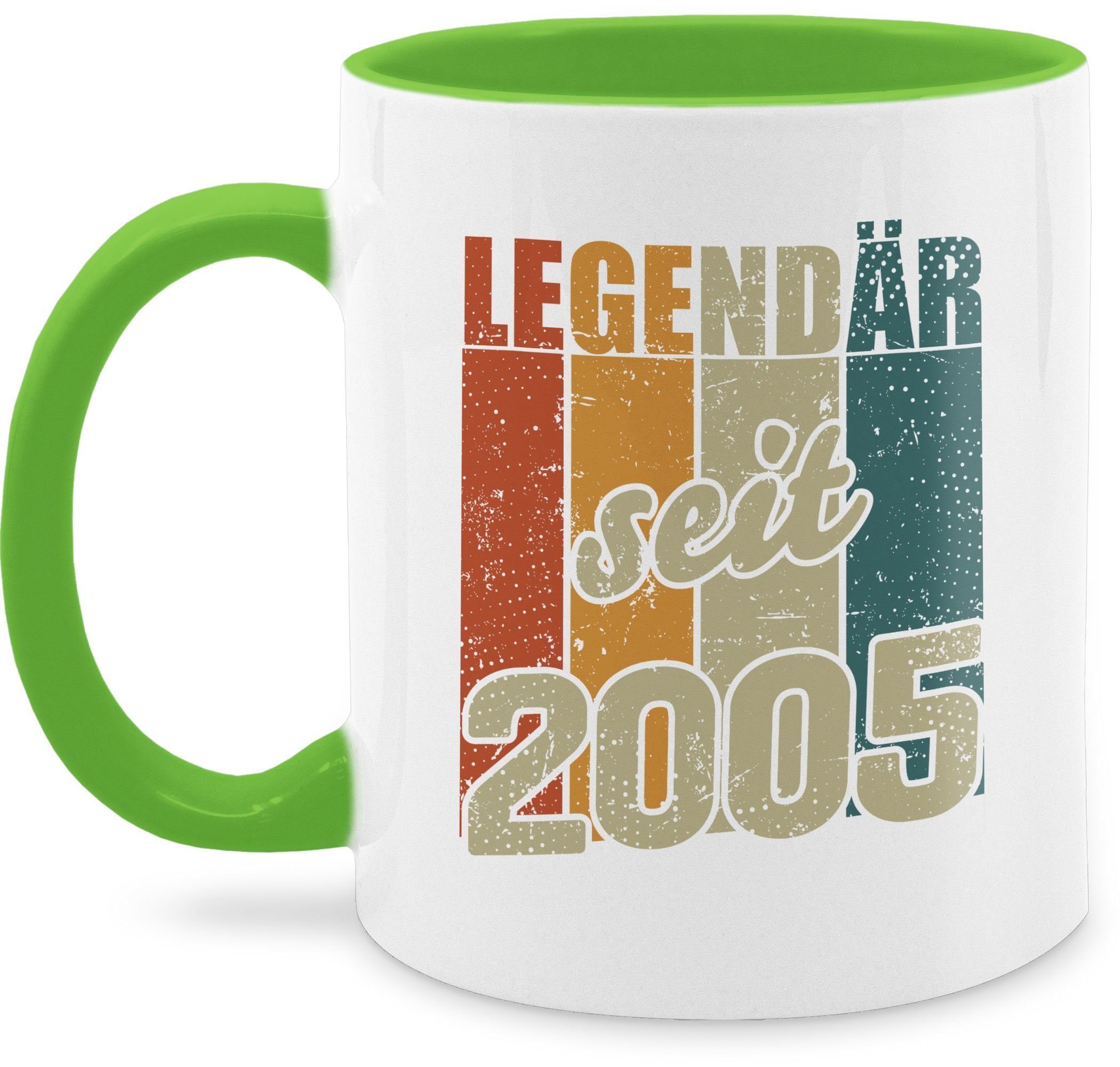 Shirtracer Tasse Legendär seit 2005, Keramik, 18. Geburtstag Tasse 3 Hellgrün