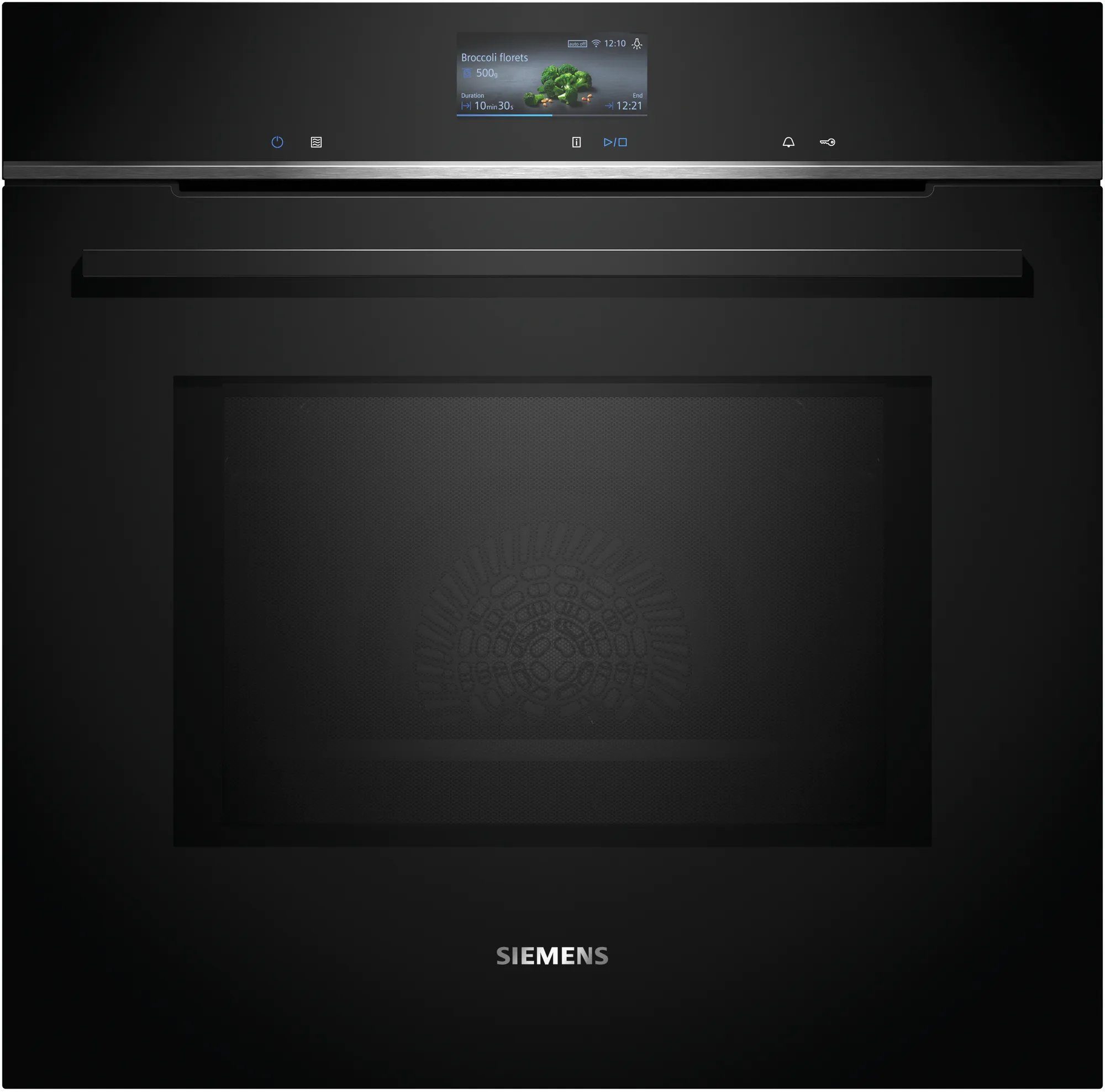 SIEMENS Backofen mit Mikrowelle iQ700 HM776GKB1, mit 1-fach-Teleskopauszug, Pyrolytisch+Hydrolytisch, Backofen-Assistent mit Sprachsteuerung, 4D Heißluft, cookControl Pro