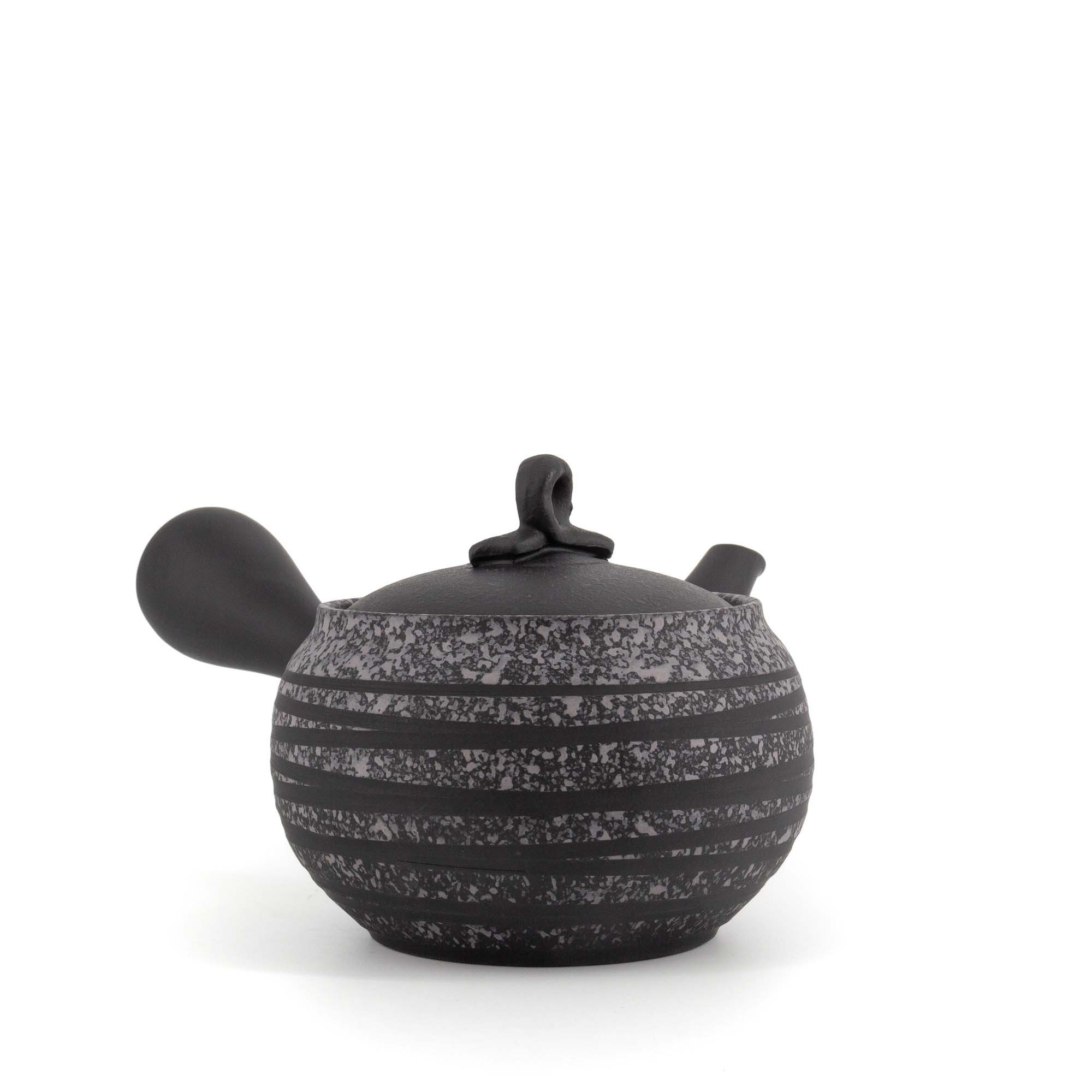 teayumi Teekanne TENTEN-SEN Kyusu Keramikkanne 280 ml Braun Weiß, 280 l, (2-teilig), Integriertes Tonsieb