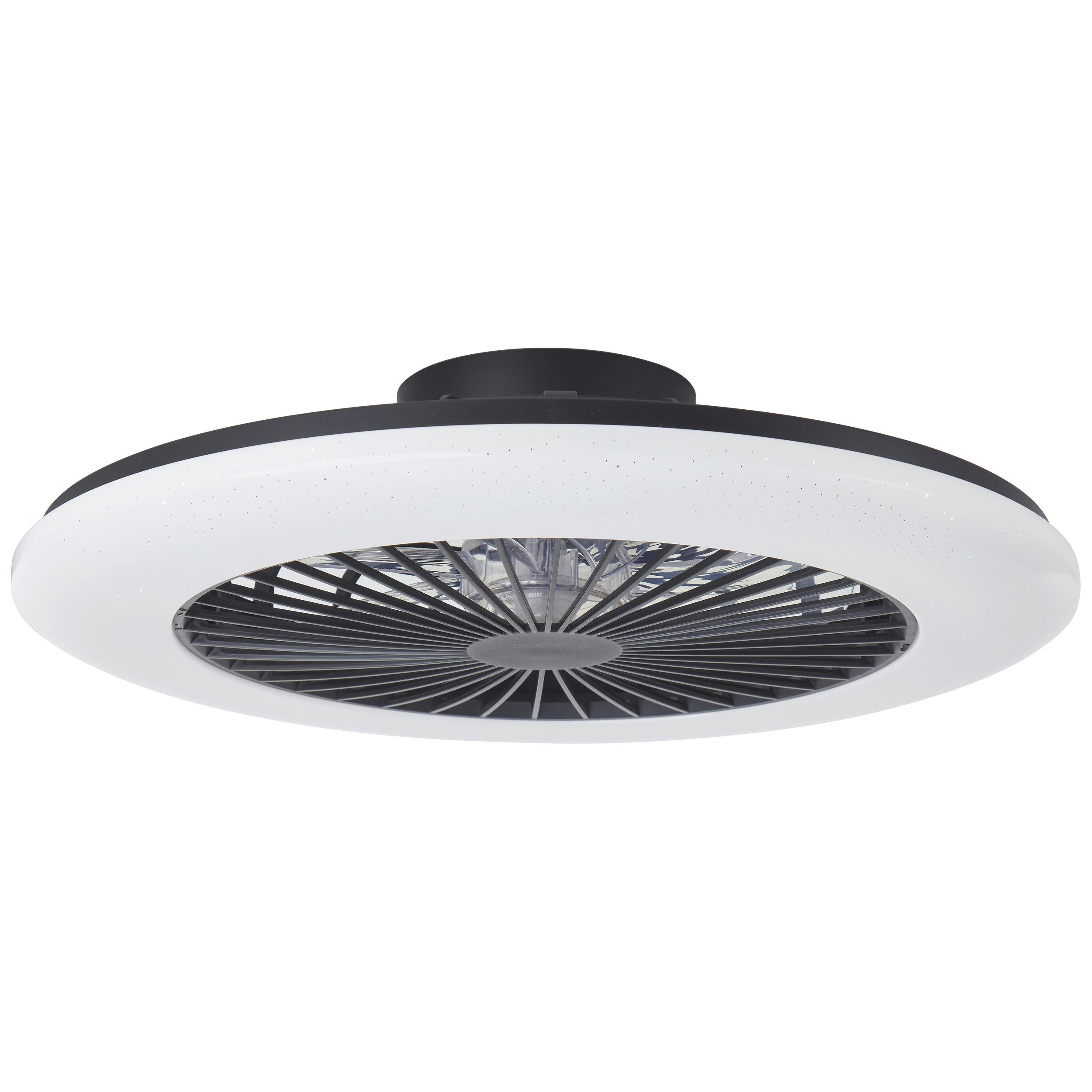 Brilliant LED Deckenleuchte Salerno, Dimmfunktion, Farbsteuerung, Nachtlichtfunktion, RGB, Timerfunktion, LED fest integriert, RGB, warmweiß - kaltweiß, 58 cm mit Ventilator, 6800 lm, dimmbar, RGB, CCT