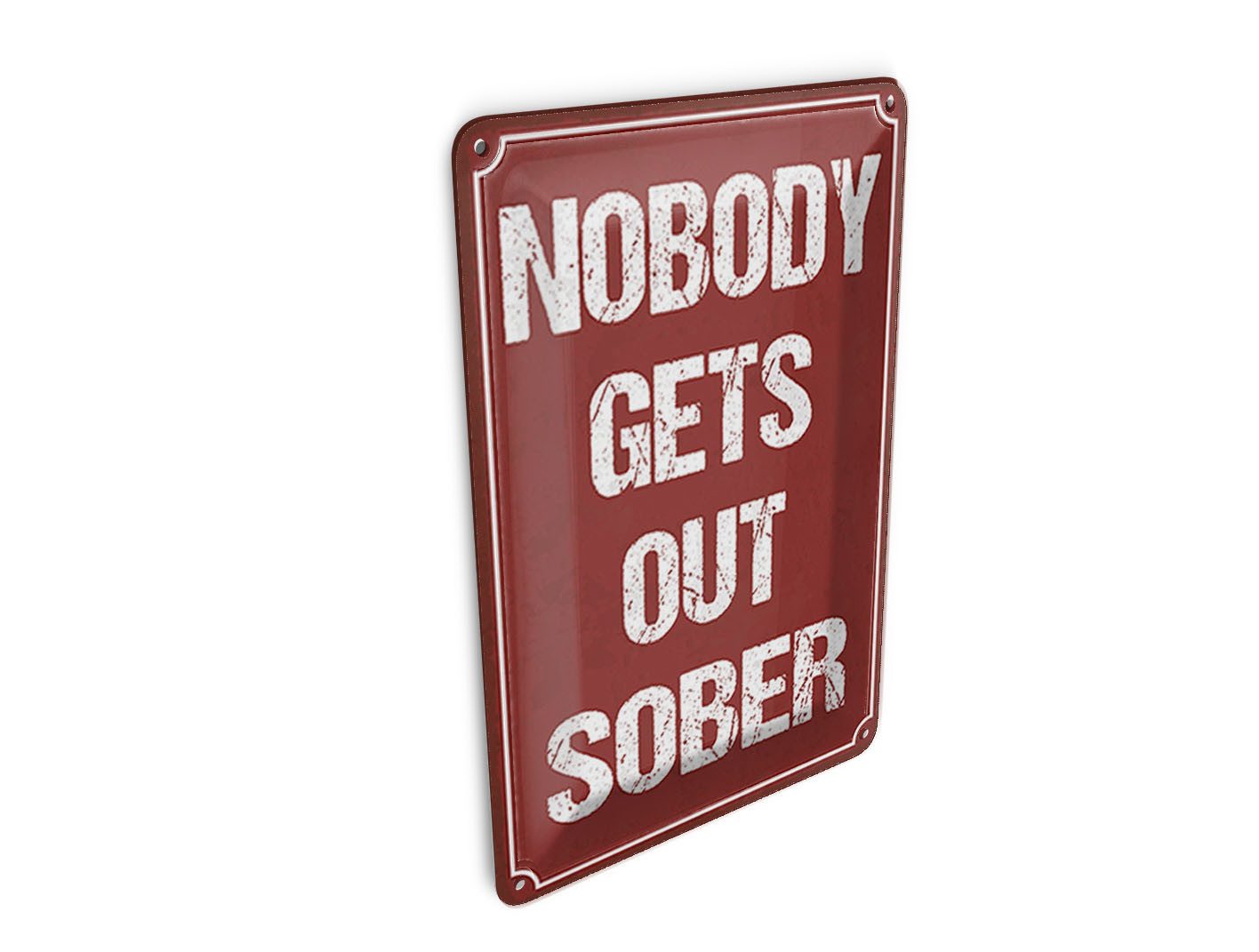 Femer GmbH Postkarte Spruch 10x14 cm nobody gets out sober Alkohol, unfrankiert