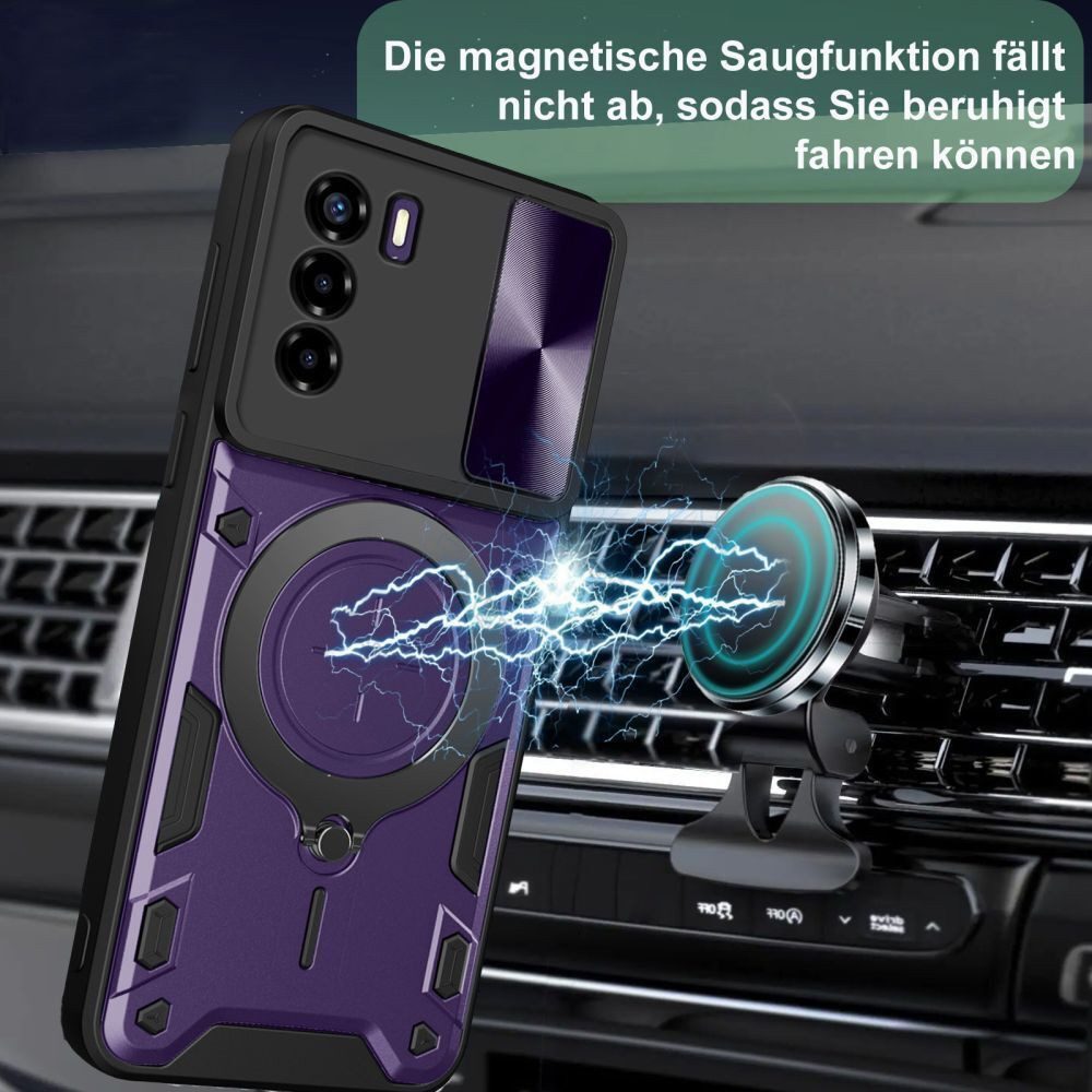 betterfon Handyhülle für ZTE Blade Hülle mit Slide Kameraschutz Ringhalter Bumper Case, Outdoorhülle mit Smartstand und Silikonkern
