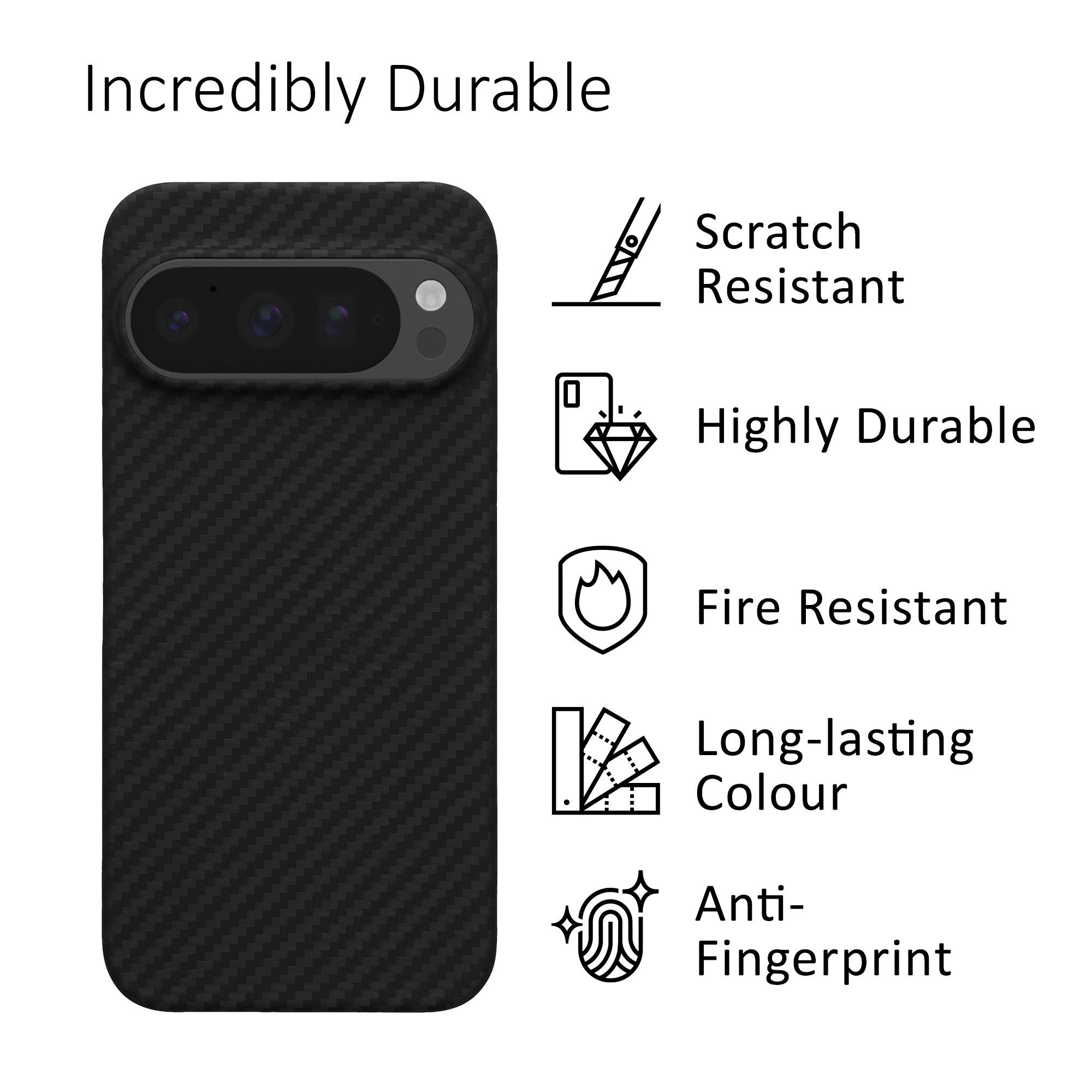 kalibri Smartphone-Hülle Hülle für Google Pixel 10 / Pixel 10 Pro, Aramid Handy Schutzhülle - Smartphone Cover Case