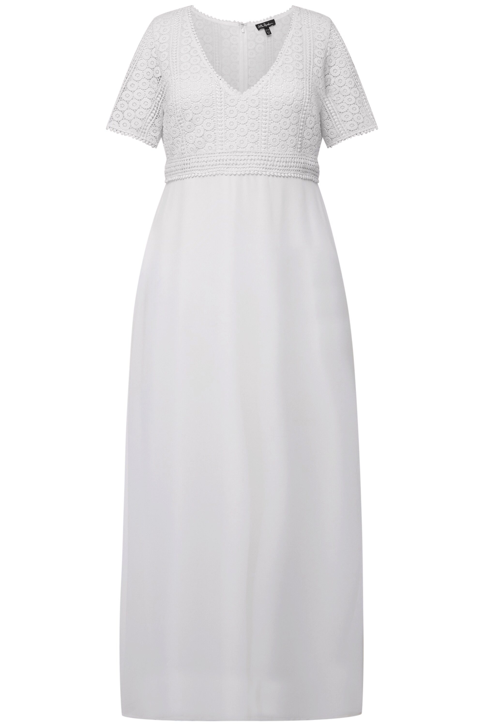 Ulla Popken Cocktailkleid Brautkleid Boho-Style A-Linie V-Ausschnitt Halbar günstig online kaufen