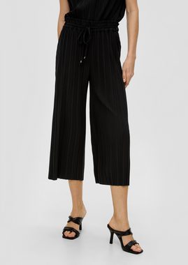 s.Oliver BLACK LABEL Stoffhose Plissierte Hose mit Wide Leg Bindegürtel