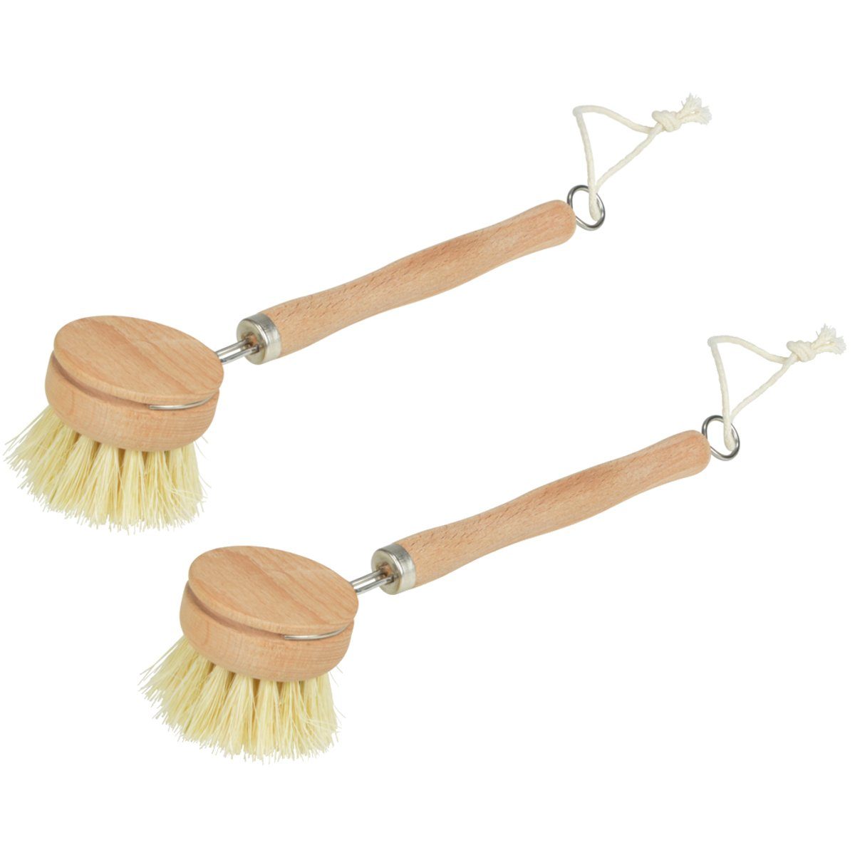 Macosa Home Щетки для чистки-Set Sisal Geschirrbürste Küchen Zubehör Spülbürste Holz auswechselbar, Geschirr, Töpfe, Pfannen, (2er Set, 2-tlg), Topfbürste Schrubb-Bürste
