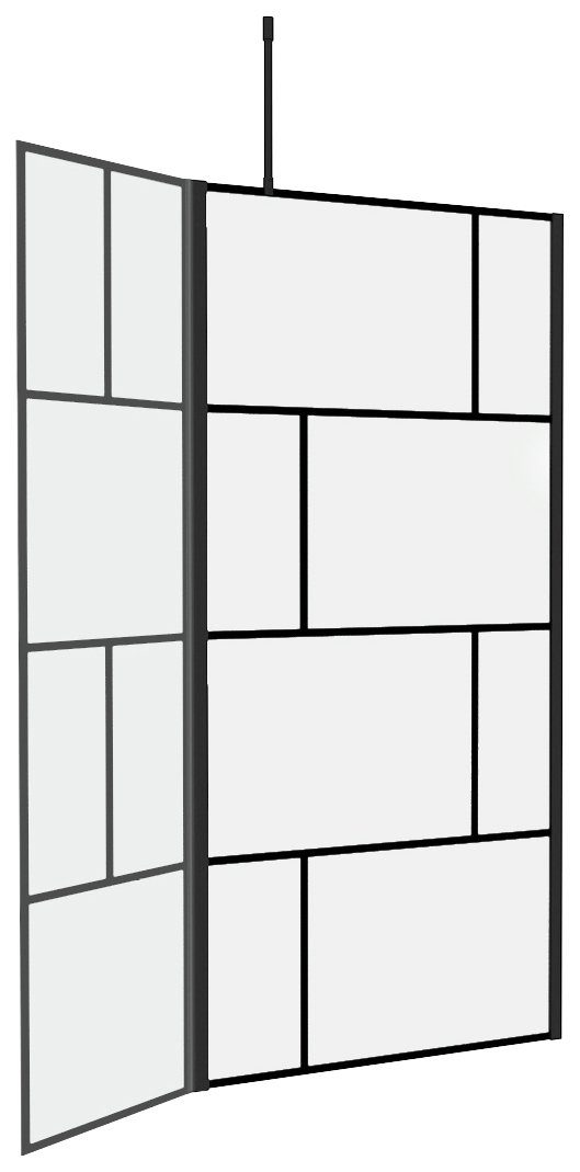 Marwell Walk-in-Dusche Bricks, Einscheibensicherheitsglas, (2 tlg), 90 x 195 cm, inkl. Haltestange für Deckenmontage