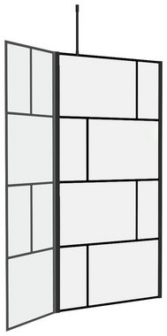 Marwell Walk-in-Dusche Bricks, Einscheibensicherheitsglas, (2 tlg), 90+40 x 195 cm, inkl. Haltestange für Deckenmontage