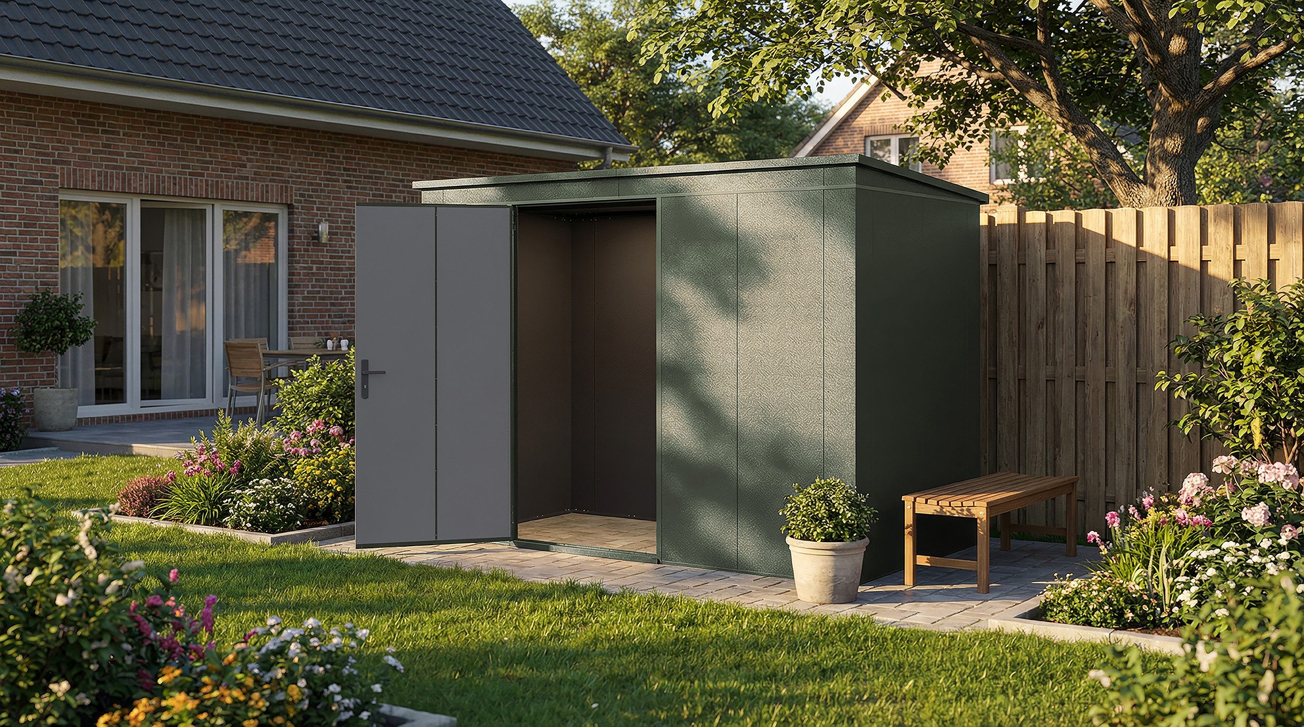 weka Gerätehaus Gary 7, BxT: 286x147 cm, Metall pulverbeschichtet, Größe 7