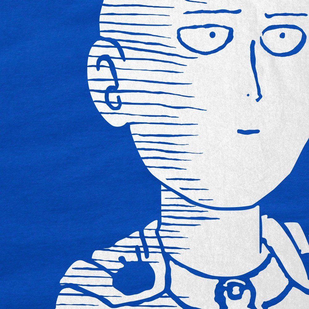 faust Herren blau style3 punch one wanpanman Ok genos Saitama anime T-Shirt superheld manga Print-Shirt
