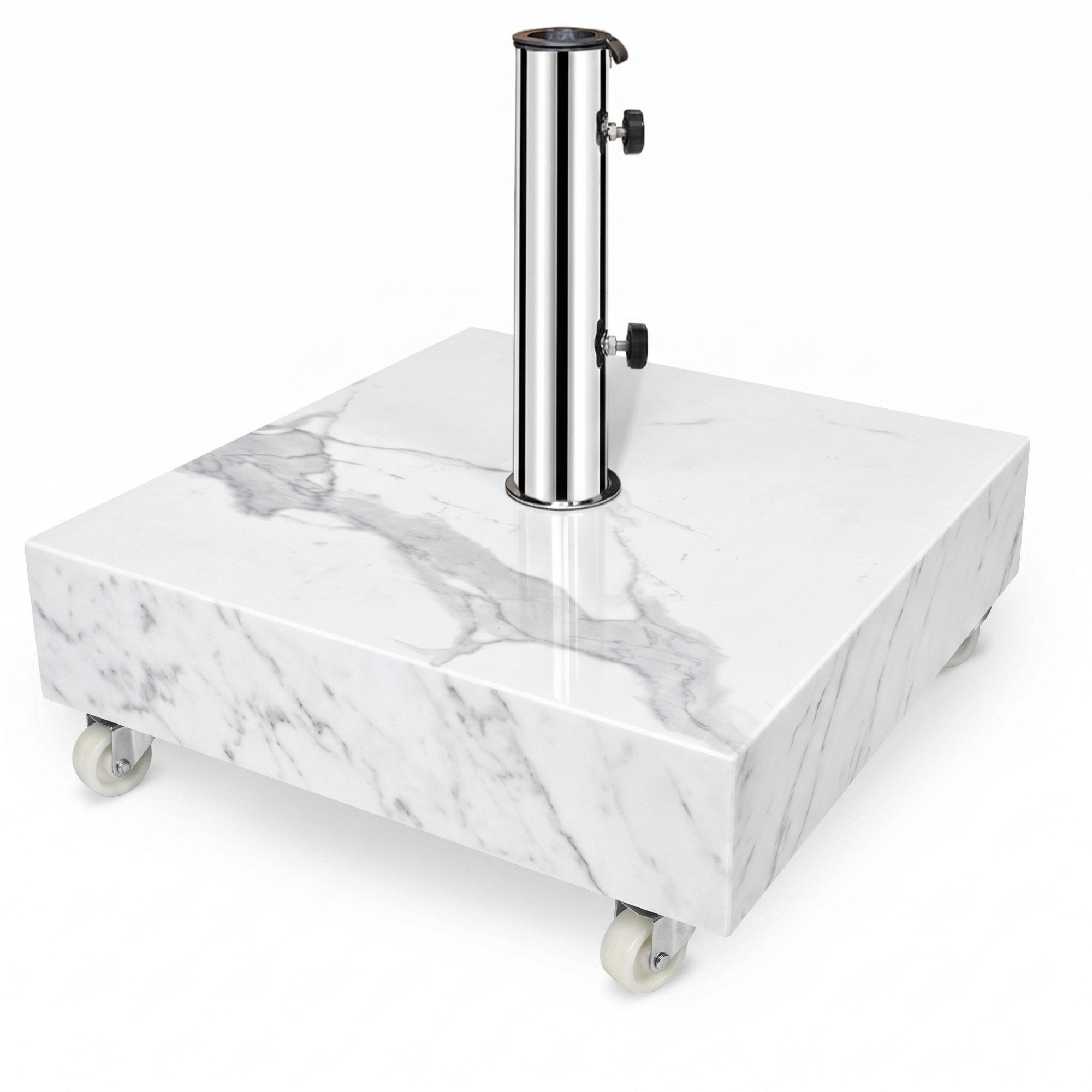 Betonschirmständer osoltus Schirmständer mit Rollen in Marmor Optik glanz 60kg 50x50cm