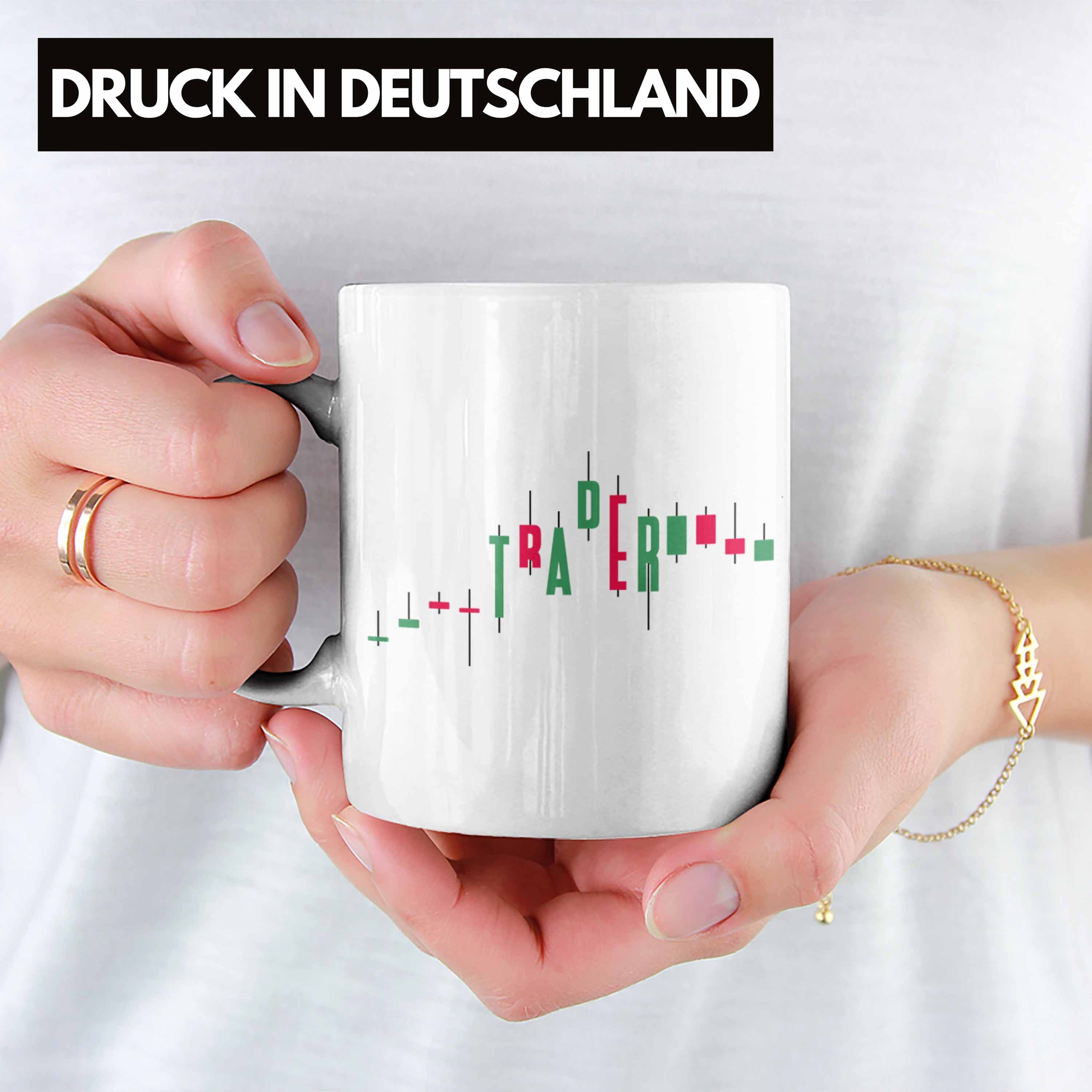 Weiss Tasse Trendation Tasse Aktien Aktien "Trader" für Geschenk Börse Lustiges Investment