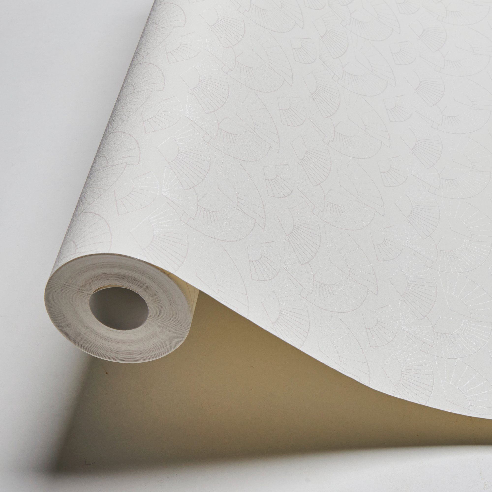Paper Geometrische Vliestapete Metallic A.S. Tapete Fan, weiß/metallic Création Designer Architects