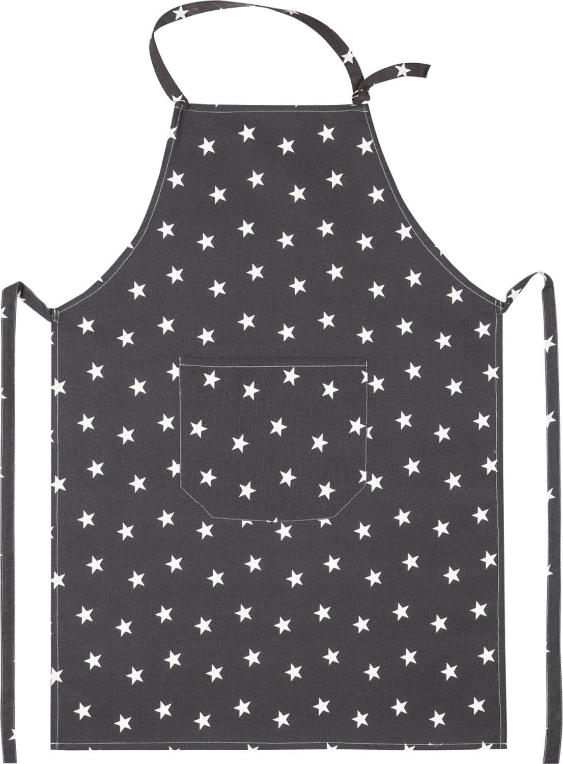 Kracht Kochschürze Sternchen, (Set, 1-tlg., Set), Nackenband und aufgesetzte Tasche ca.70x90cm Baumwolle