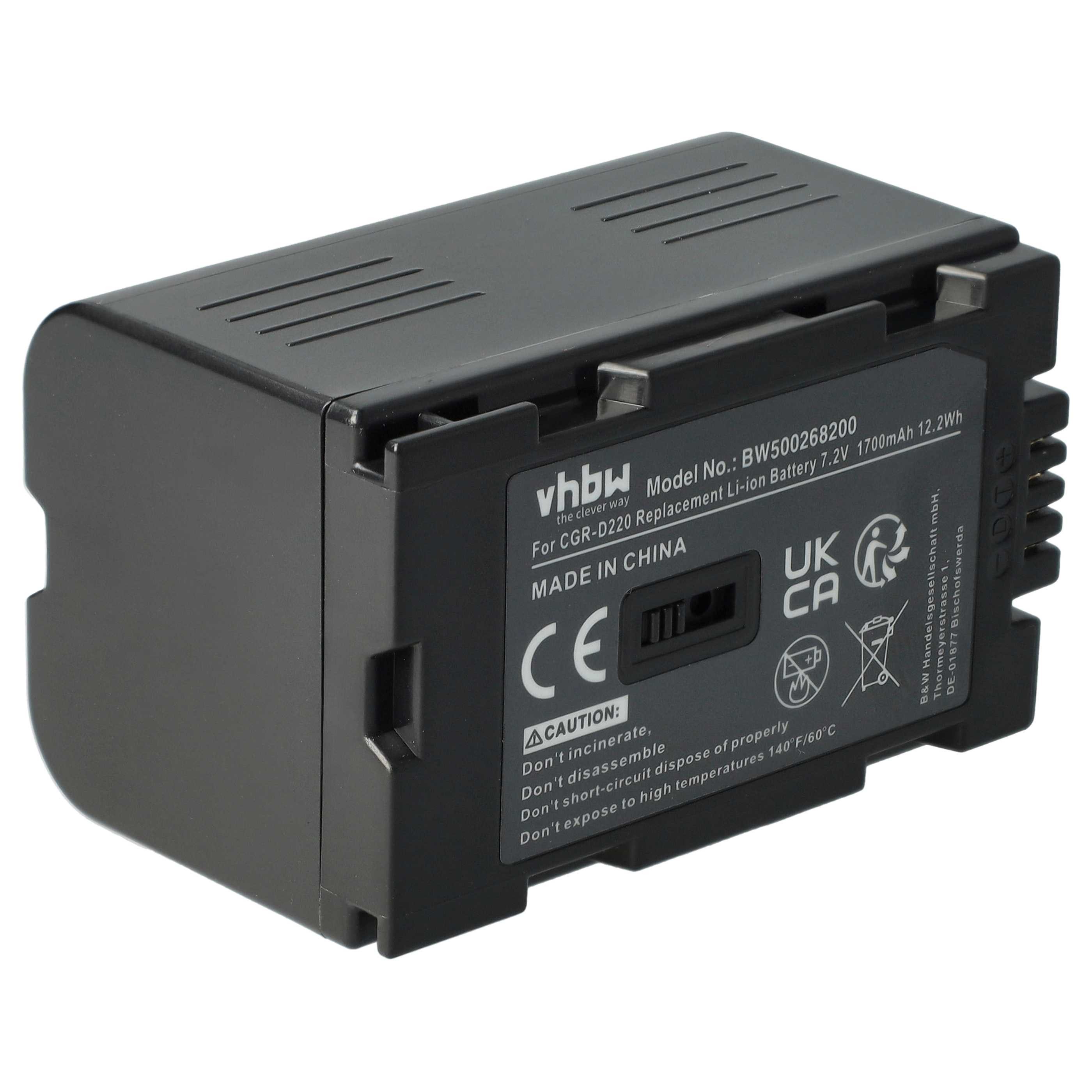 vhbw Akku Ersatz für Hitachi DZ-BP16, DZ-BP28 für Kamera / Camcorder (1700 Kamera-Akku Akku Li-Ion 1700 mAh (7,2 V, 1 St), Leistungsfähiger Austausch-Akku für Ihre Videokamera, Wiederaufladbar