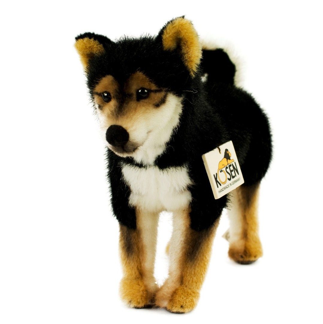 Kösen Kuscheltier Kösen Shiba-Inu Hund 28 cm schwarz-hellbraun-weiß