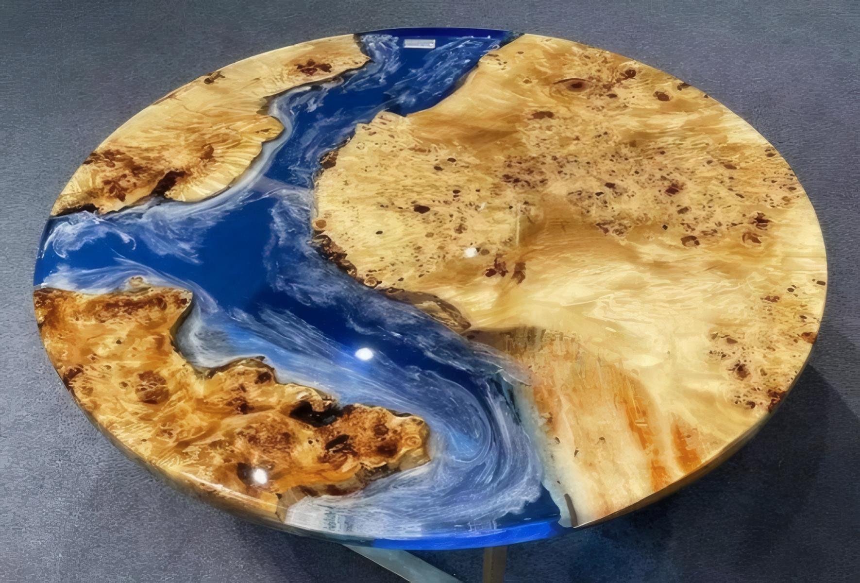 JVmoebel Couchtisch JVMoebel Epoxidharz Couchtisch rund, transparentes Design (Packung), Made in Europa