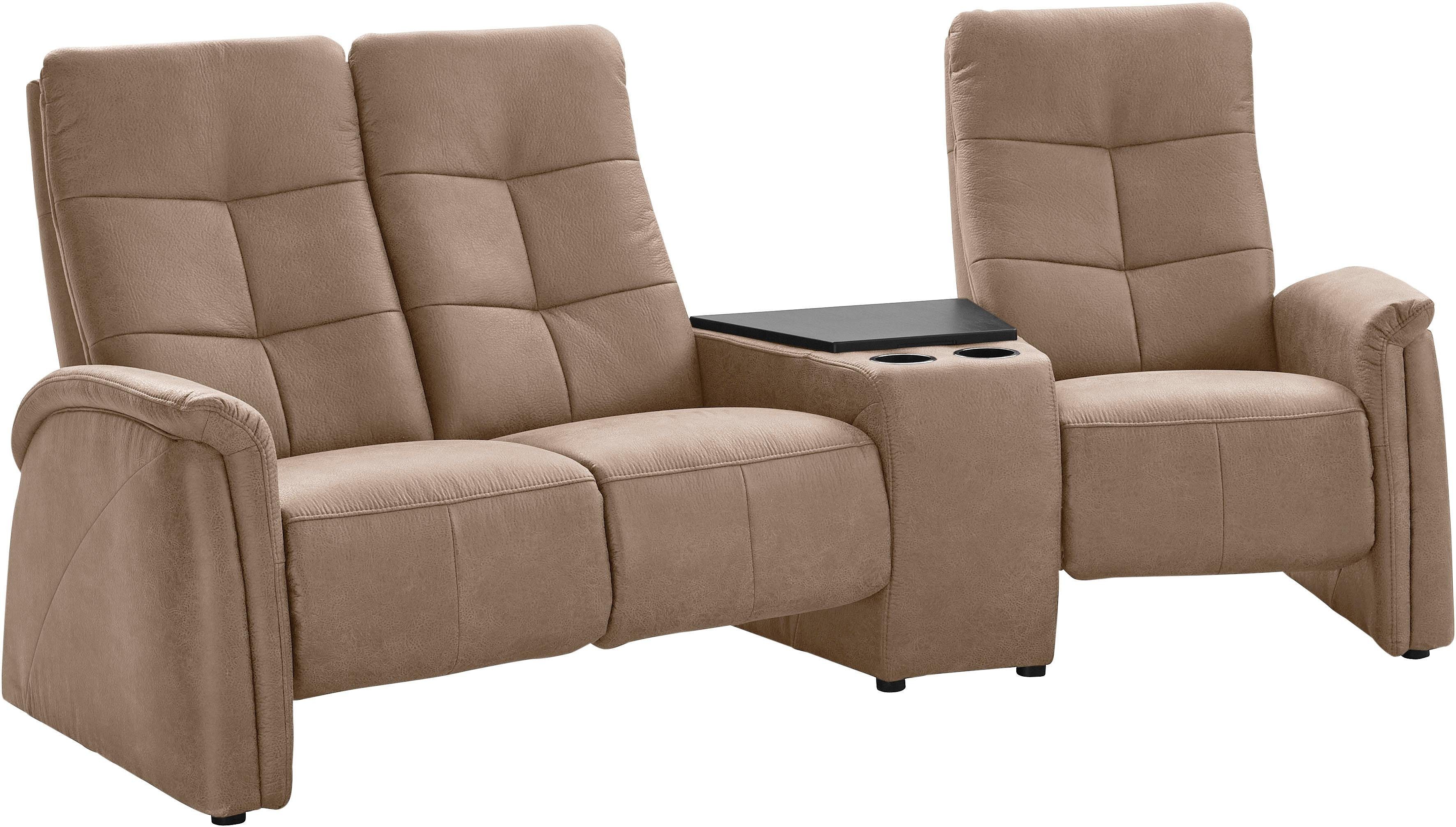 exxpo - sofa fashion 3-Sitzer Tivoli, Kinosofa mit Relaxfunktion, mit Ablagetisch und Stauraum, bequem und komfortabel, hohe Rückenlehne