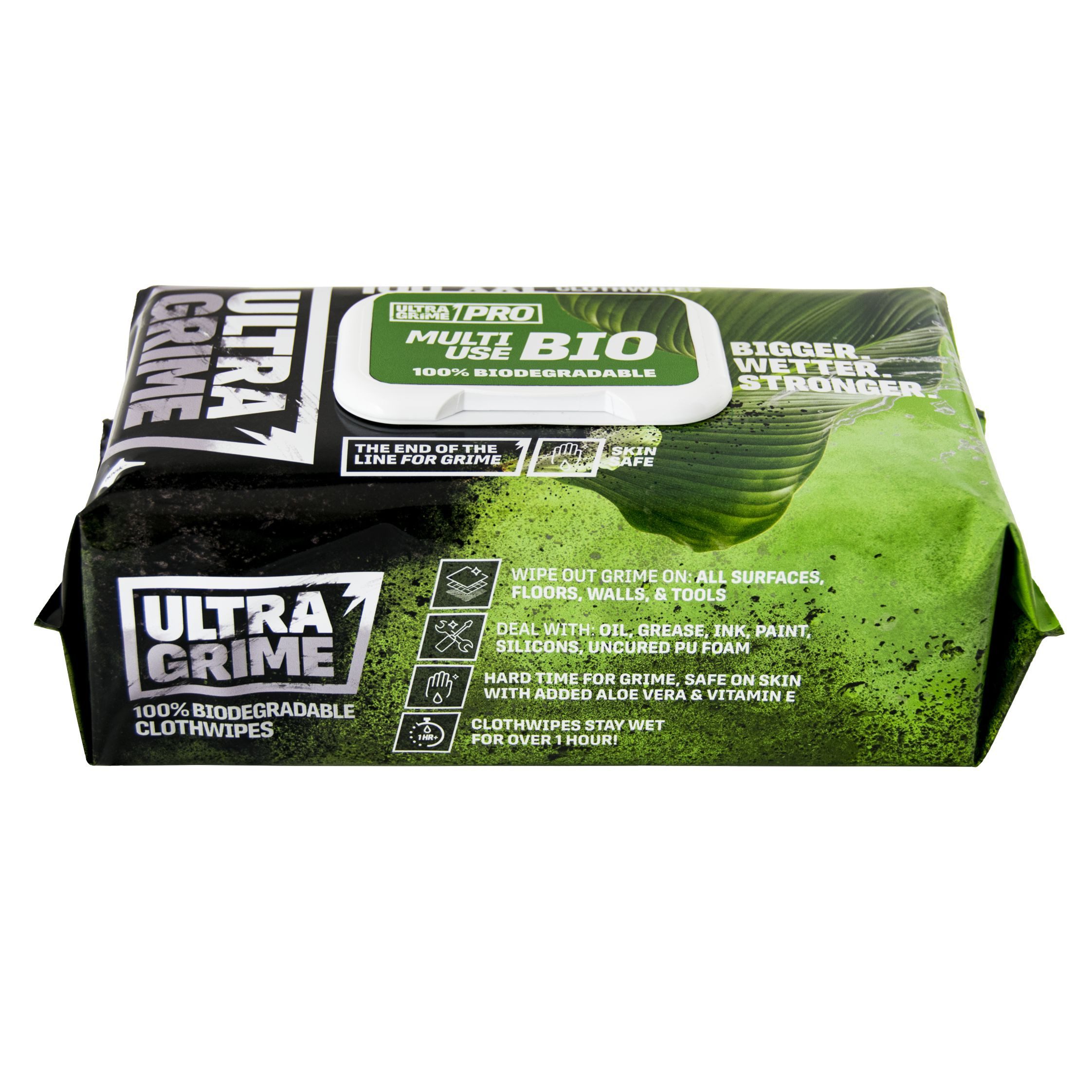 ULTRA GRIME ULTRA GRIME PRO Bio Wipes 100 Tücher Feuchte Allzwecktücher (100 % Pflanzenfasern)