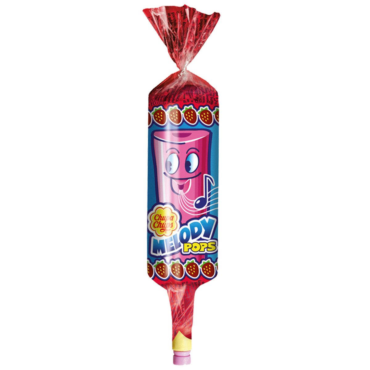 Chupa Chups Süßigkeit, Chupa Chups Melody Pop Lolly mit Flöte und Erdbeergeschmack 15g