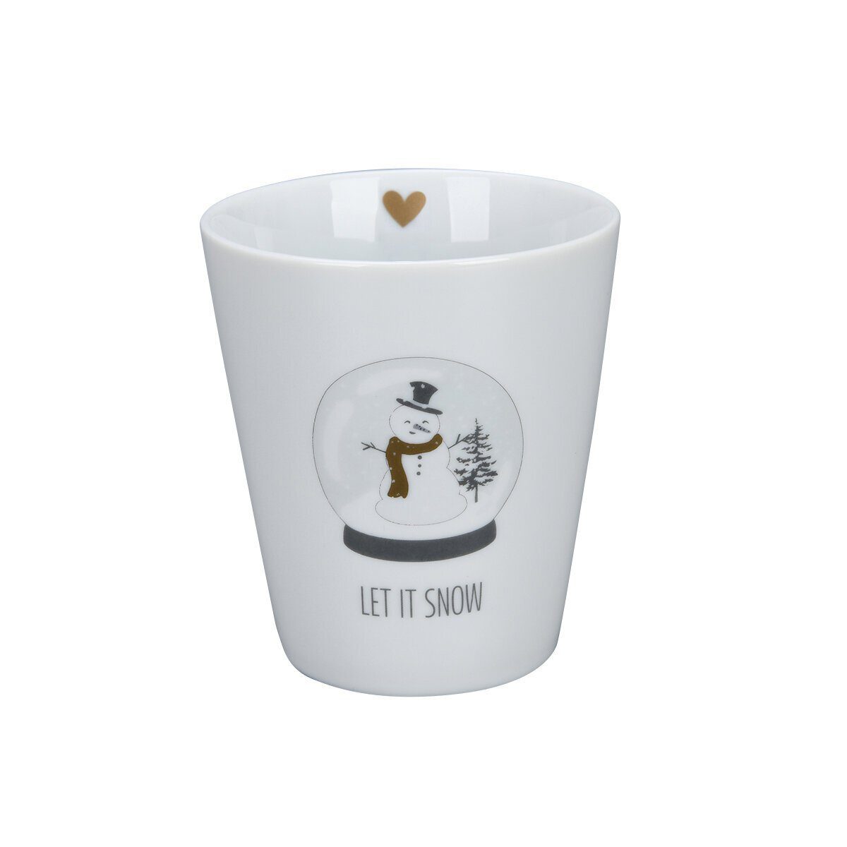 Krasilnikoff Becher Happy Mug Let it snow, Porzellan