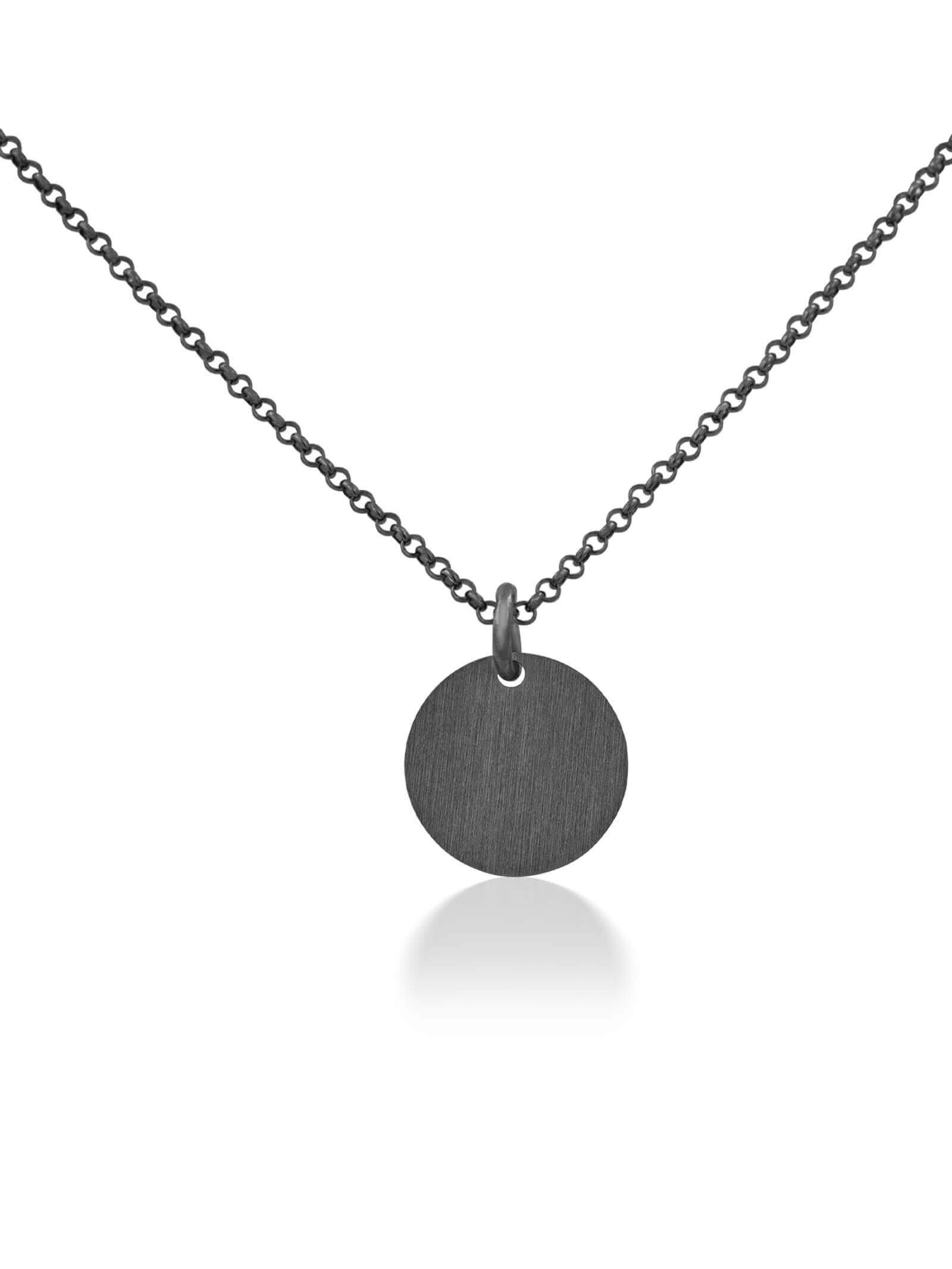 modabilé Kette mit Anhänger Halskette CIRCLE-Anhänger Kreis, Damen Silberkette 45cm + 5cm Kreisanhänger rund, Frauen, Made in Italy