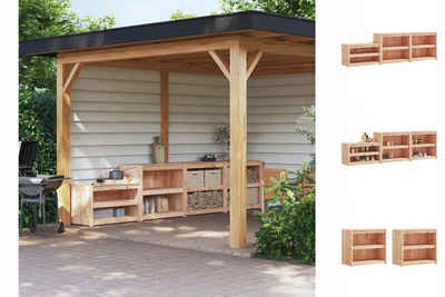 vidaXL Garten-Geräteschrank Outdoor-Küchenschränke 3 Stk Massivholz Kiefer Gartenschrank Terrasse