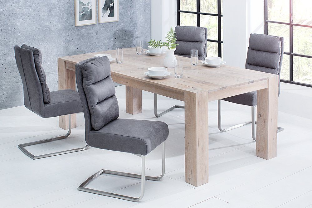 riess-ambiente Freischwinger COMFORT vintage grau / silber, Esszimmer · Mic günstig online kaufen