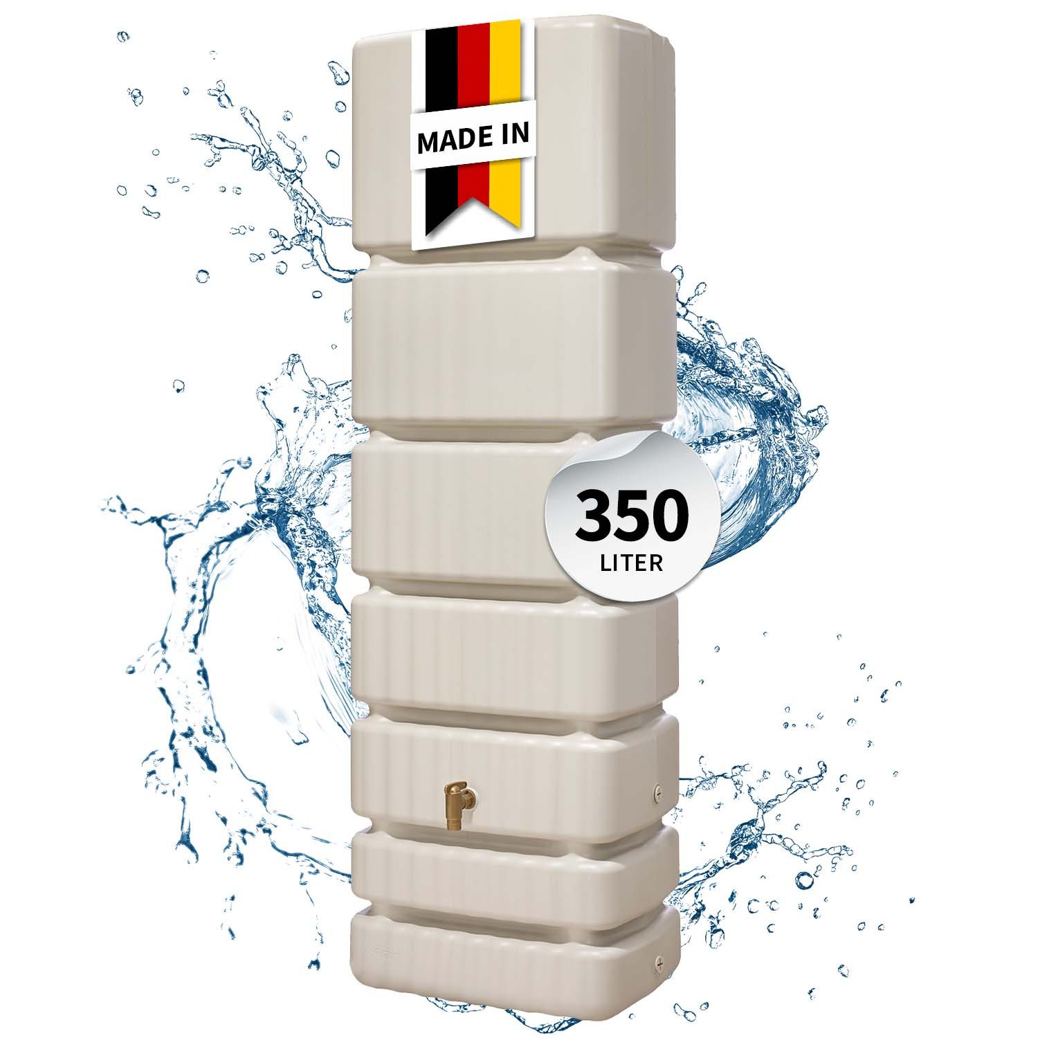 4rain Regentonne SLIM Wandtank 350 Liter sandbeige, 350 l