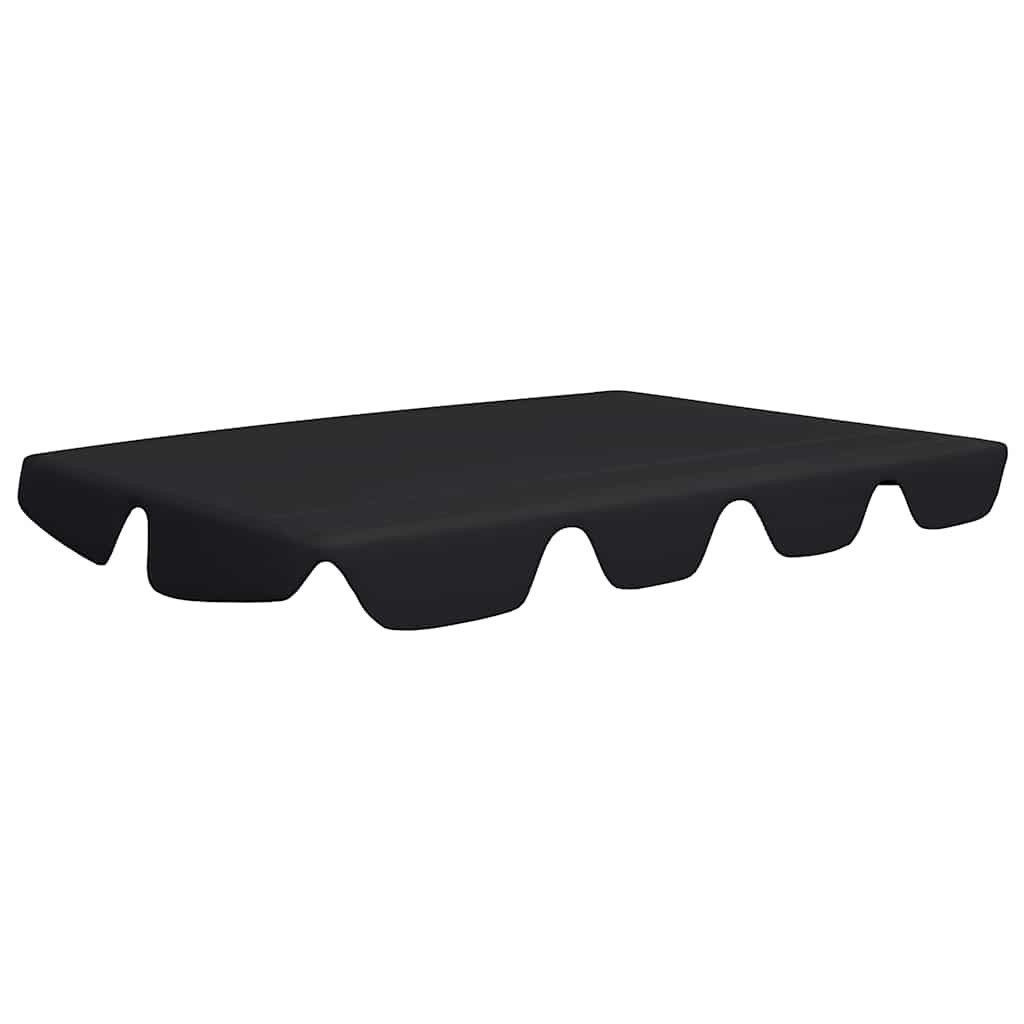 vidaXL Pavillon-Ersatzdach Ersatzdach für Hollywoodschaukel Schwarz 188/168x145/110 cm, 248 x 186 cm