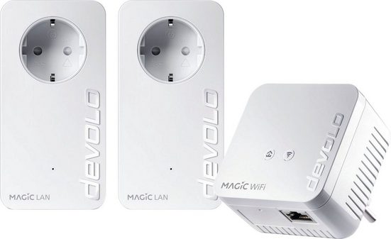 DEVOLO »Magic 1 WiFi Multimedia Power Kit (1200Mbit, Powerline + WLAN ac, Mesh WIFI, 3 Adapter)« Netzwerk-Adapter zu RJ-45 (Ethernet)