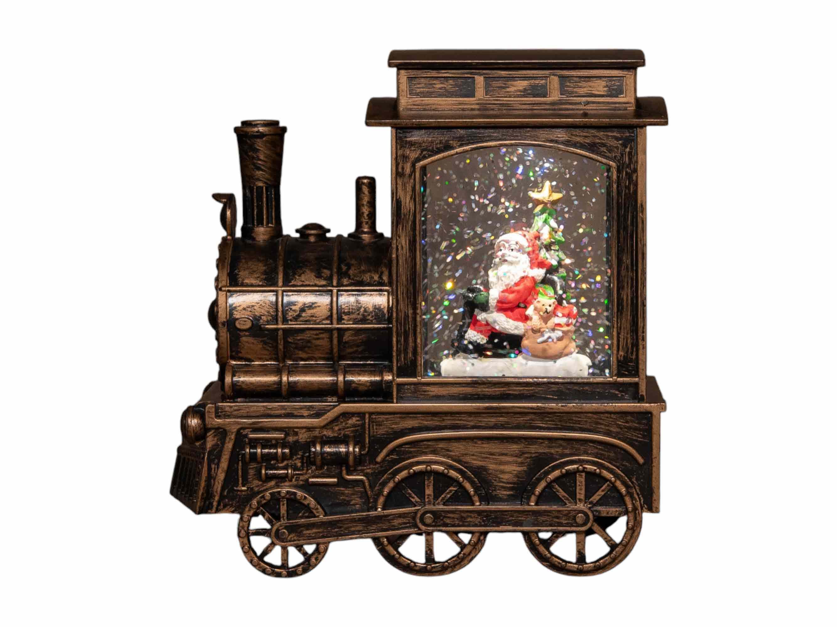 Coen Bakker Schneekugel Glitter Lantern (1 St), Lok mit Santa Verwirbler LED warmweiß 16x17cm