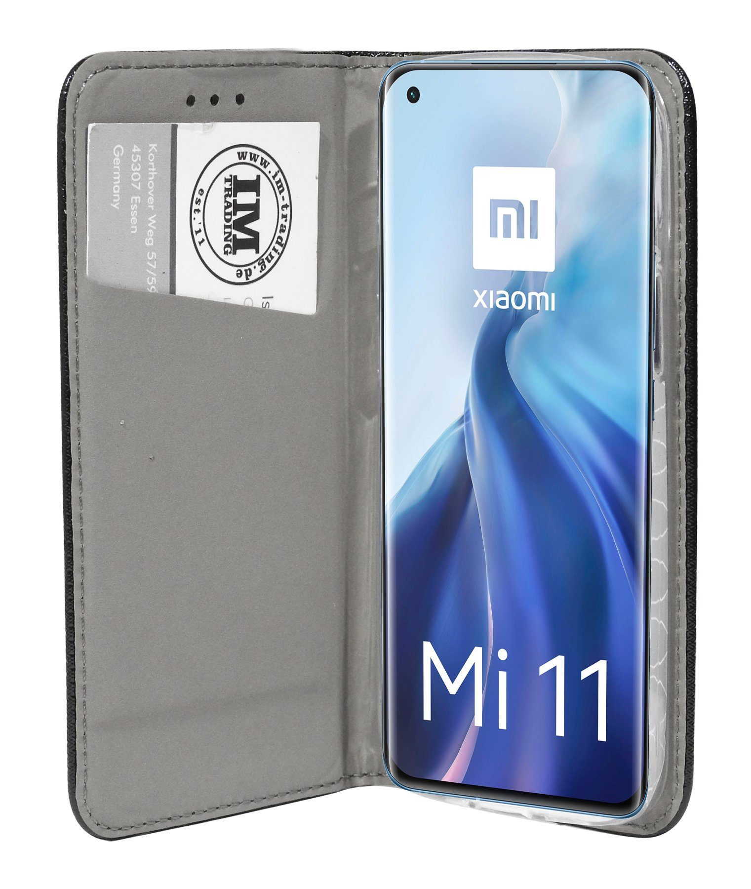 Handyhülle Buch Tasche für XIAOMI MI 11 Handy Hülle, Buch Tasche "Smart" kompatibel mit XIAOMI MI 11 Handy Hülle Etui Brieftasche Schutzhülle mit Standfunktion, Kartenfach