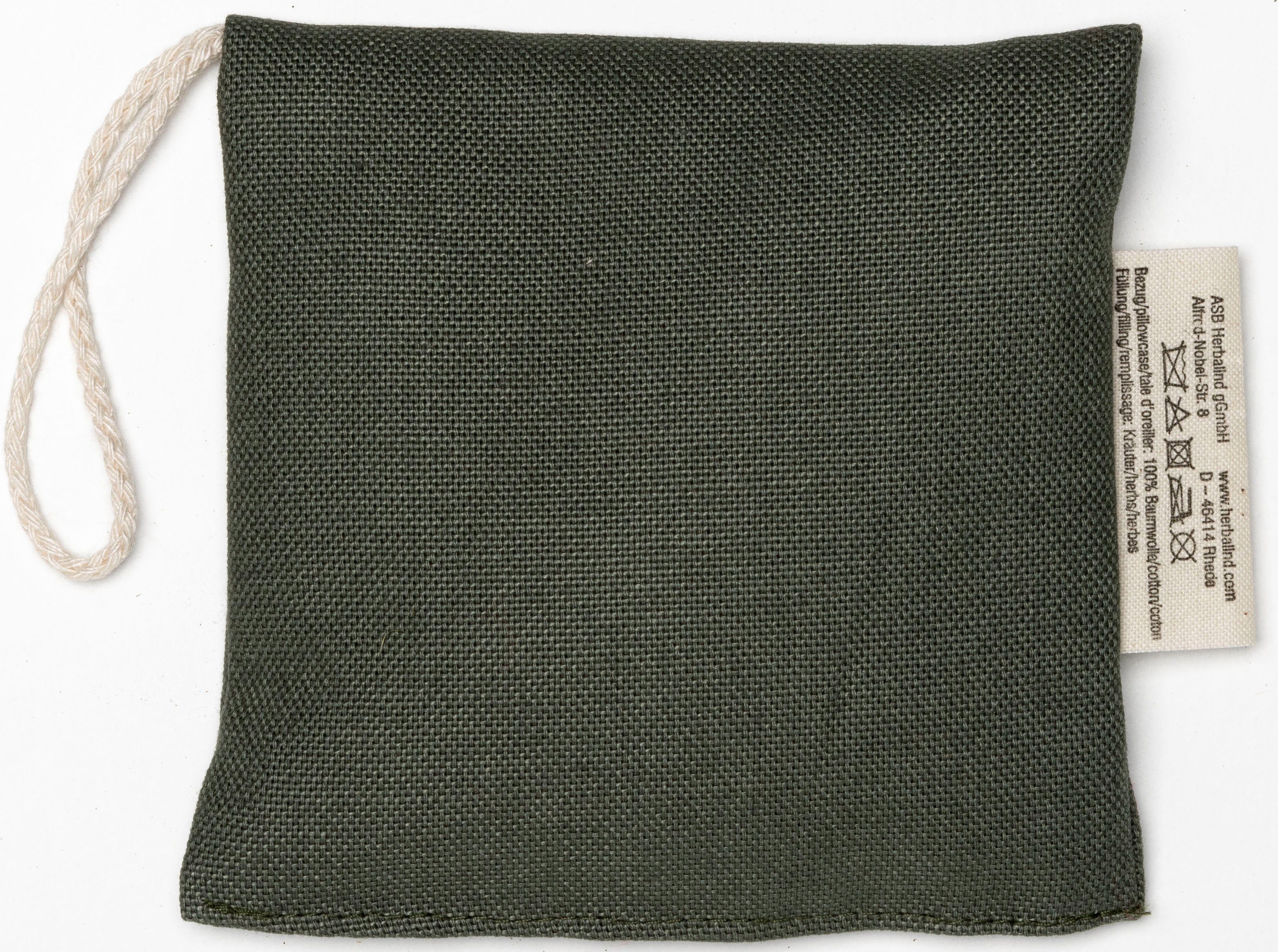 herbalind Duftkissen Duftsachet 1303, Bezug: 100% Baumwolle, mit Aufhängung 10x10 cm gefüllt mit Pfefferminzblätter