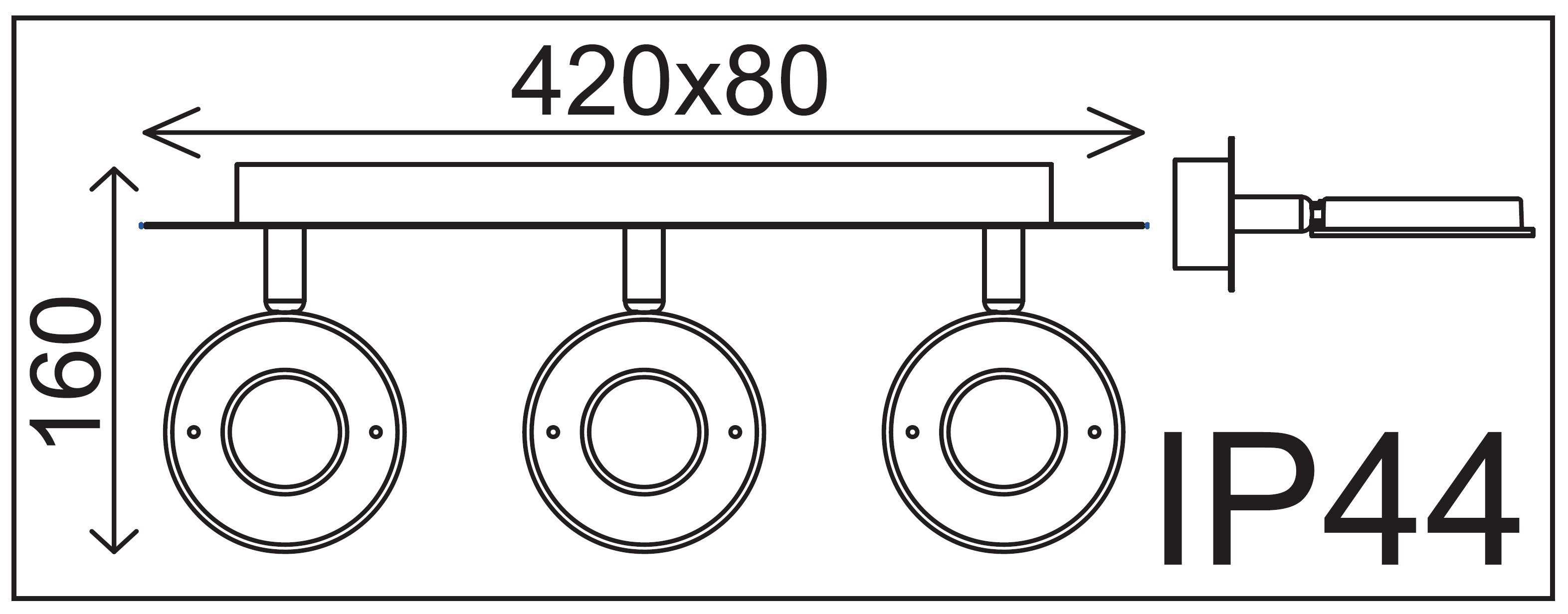 TRANGO LED Deckenleuchte, 2114 Modern 3-flammig IP44 Spiegelleuchte *COOL* günstig online kaufen