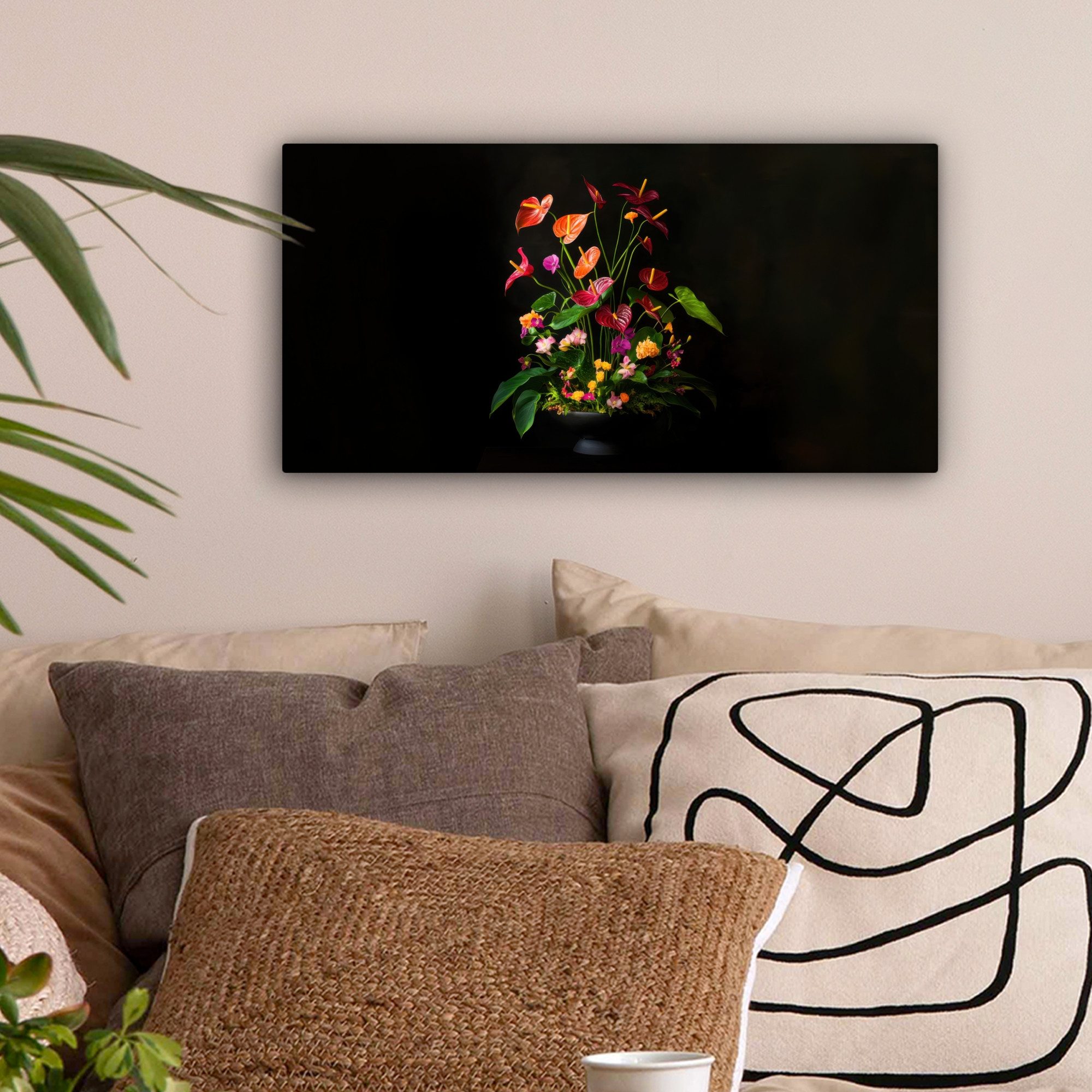 OneMillionCanvasses® Leinwandbild Panorama Blumen - Vase günstig online kaufen