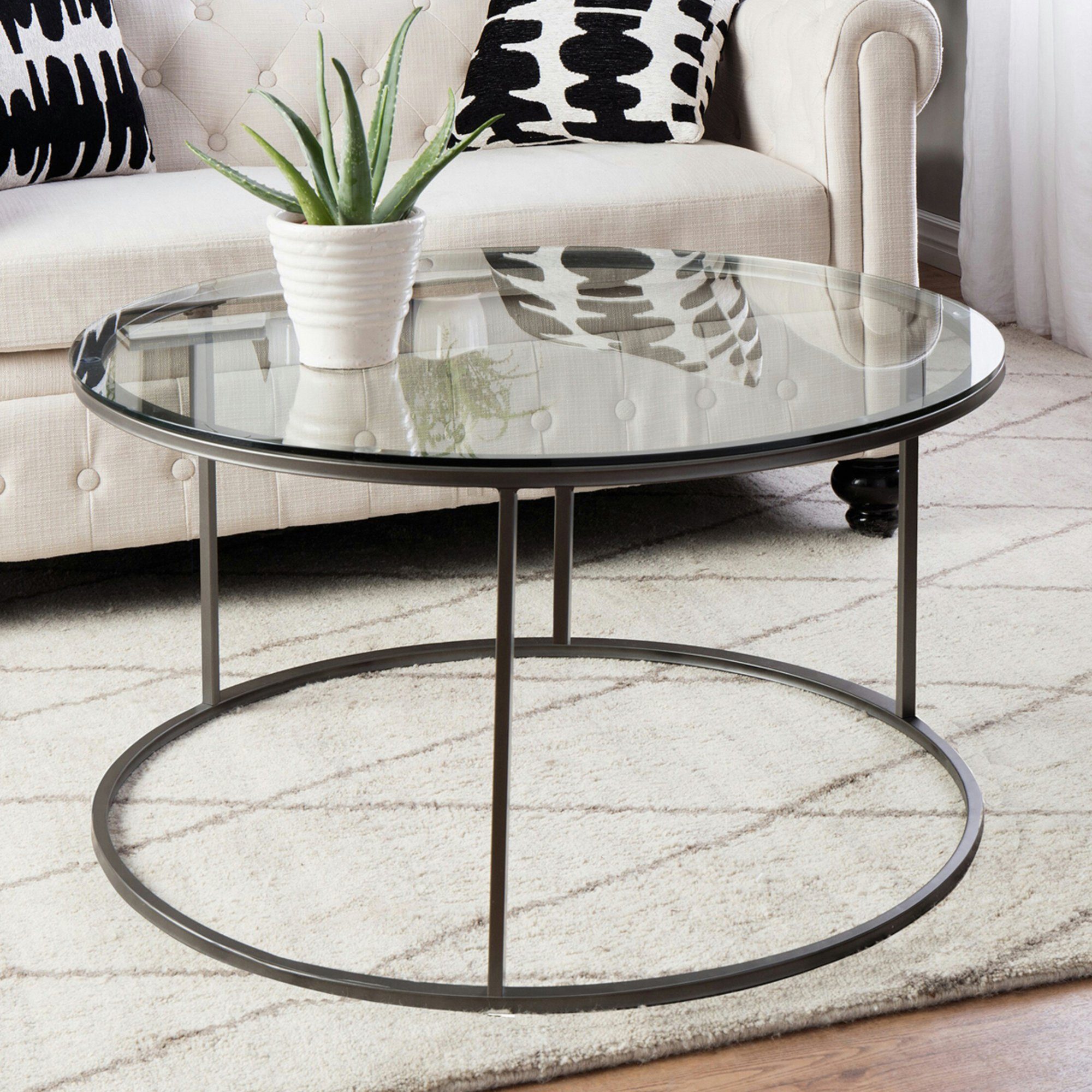 en.casa Couchtisch, »Kolari« Wohnzimmertisch 45xØ80cm rund günstig online kaufen