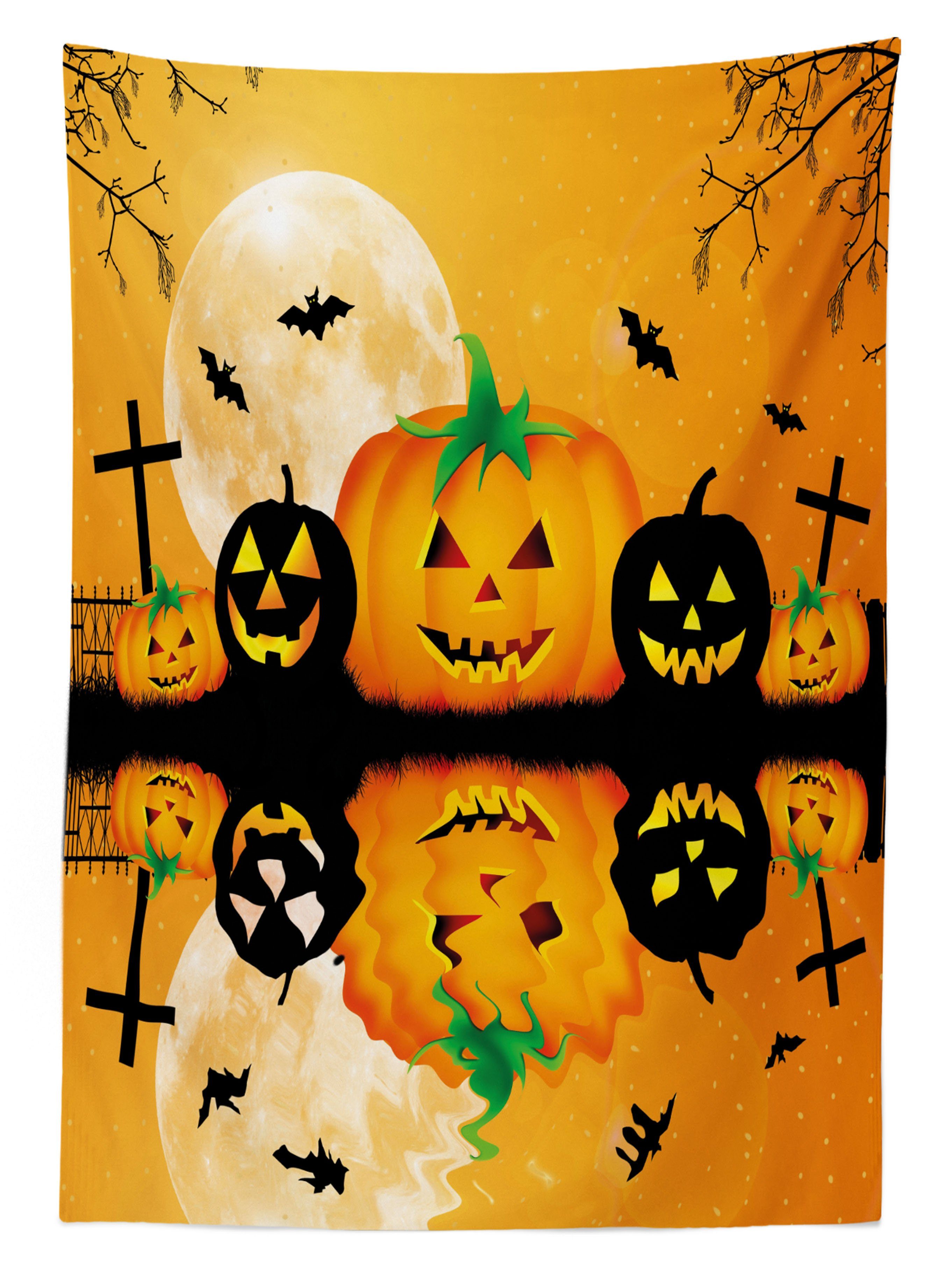 Halloween Klare Waschbar Bereich Farbfest Tischdecke Scary Außen Pumpkin den Farben, Für Abakuhaus geeignet