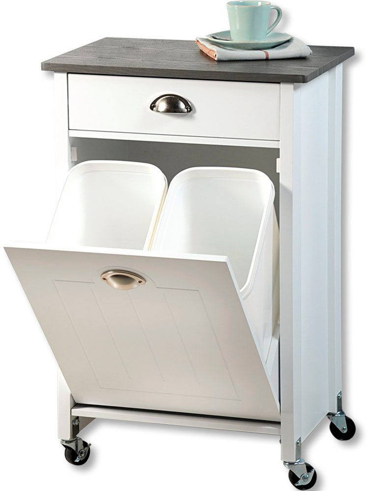 KESPER® Küchenwagen Rollwagen inkl. Abfalleimer, weiß, günstig online kaufen