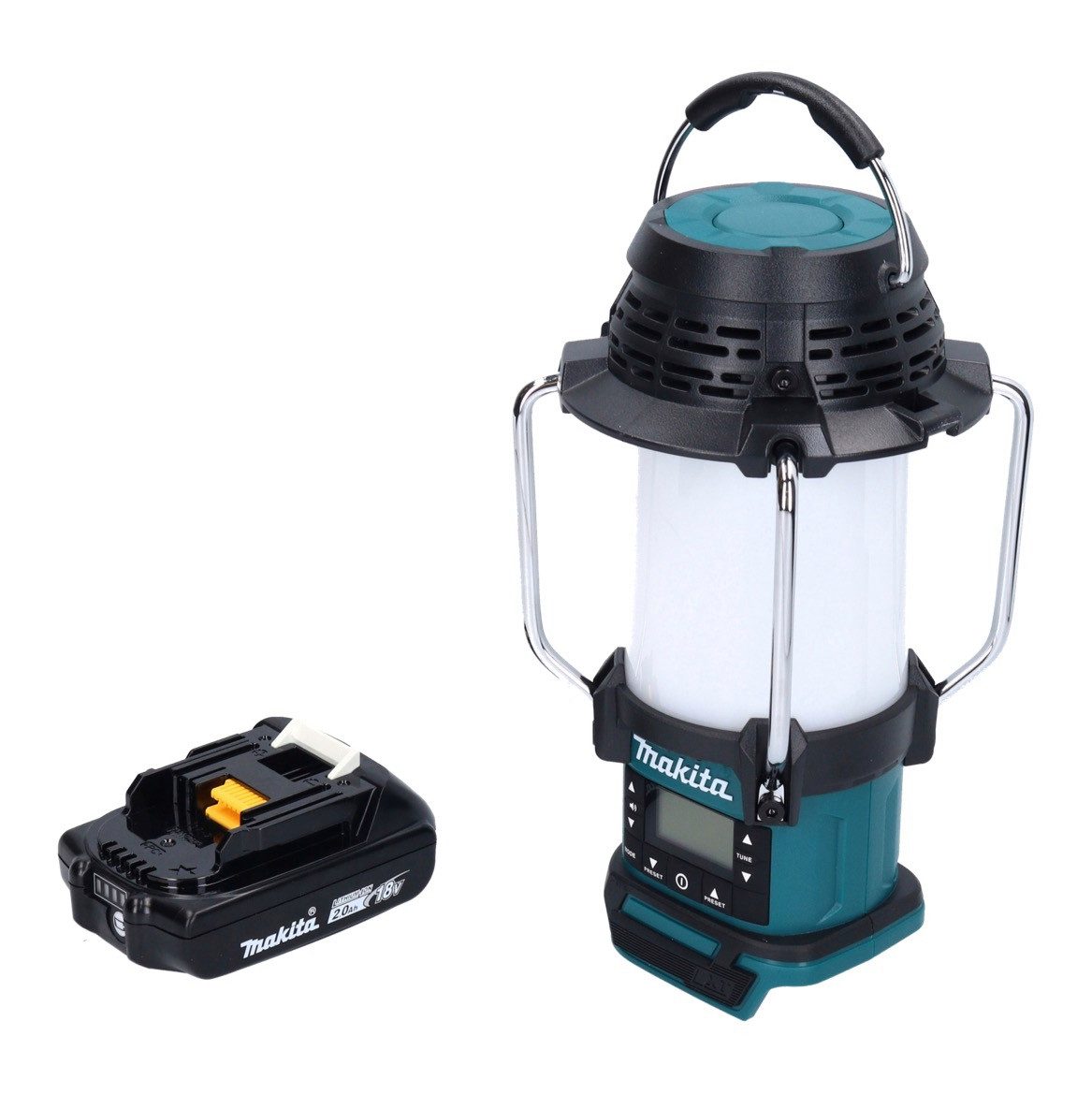 Makita Baustrahler DMR 055 A1 Akku Radio 18 V FM mit Laterne 360° Taschenlampe + 1x Akku