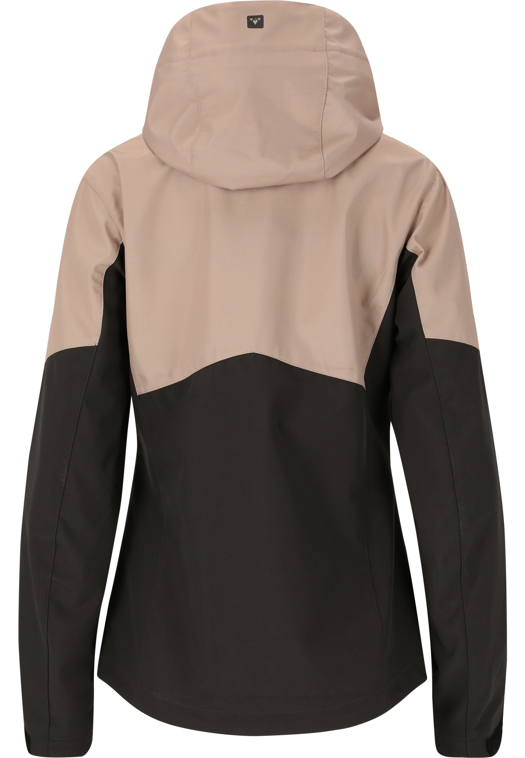 Outdoorjacke aus schwarz-beige wind- wasserdichtem Funktionsmaterial WHISTLER Rosea und