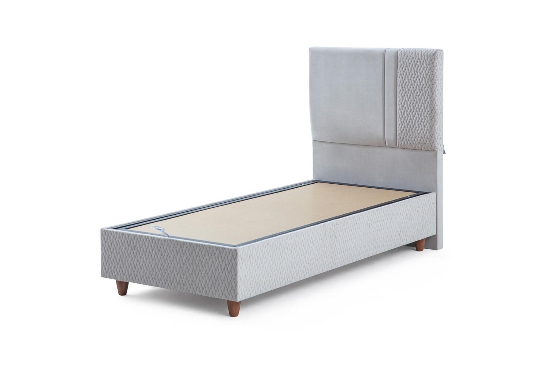 JVmoebel Einzelbett Eleganter Grauer Bettkasten für Einzelbett im Schlafzimmer (1-tlg., Bett), Made in Europa