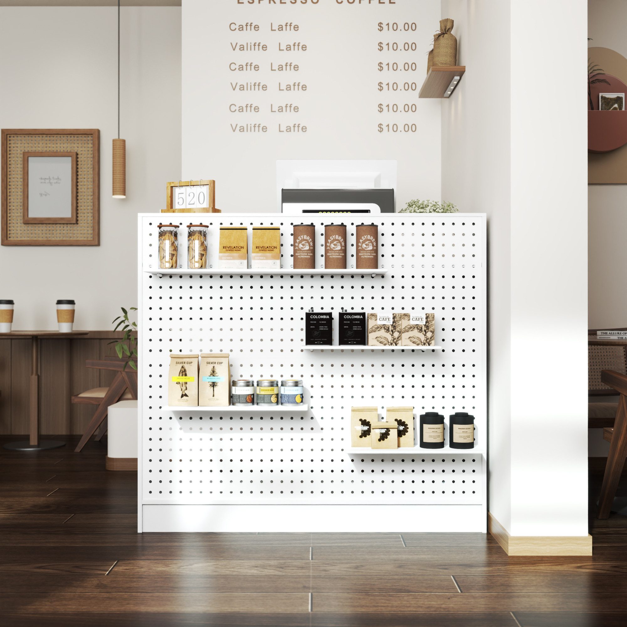 FUFU&GAGA Empfangstheke 120 cm lange Kasse mit Lochblech