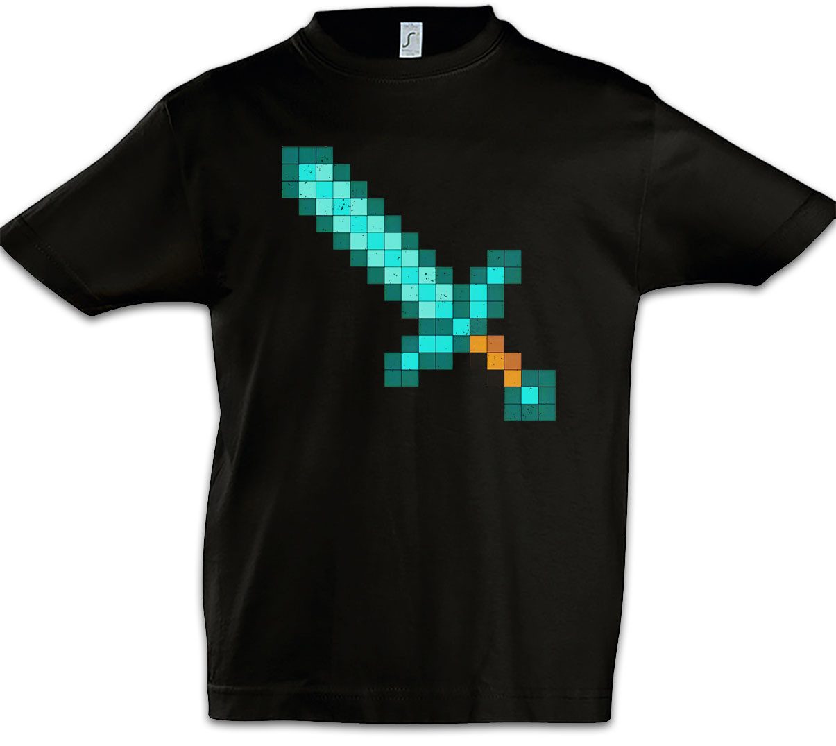 Print-Shirt Mine Sword Kinder T-Shirt Games Gaming Craft Nerd Freak Crafting Fan